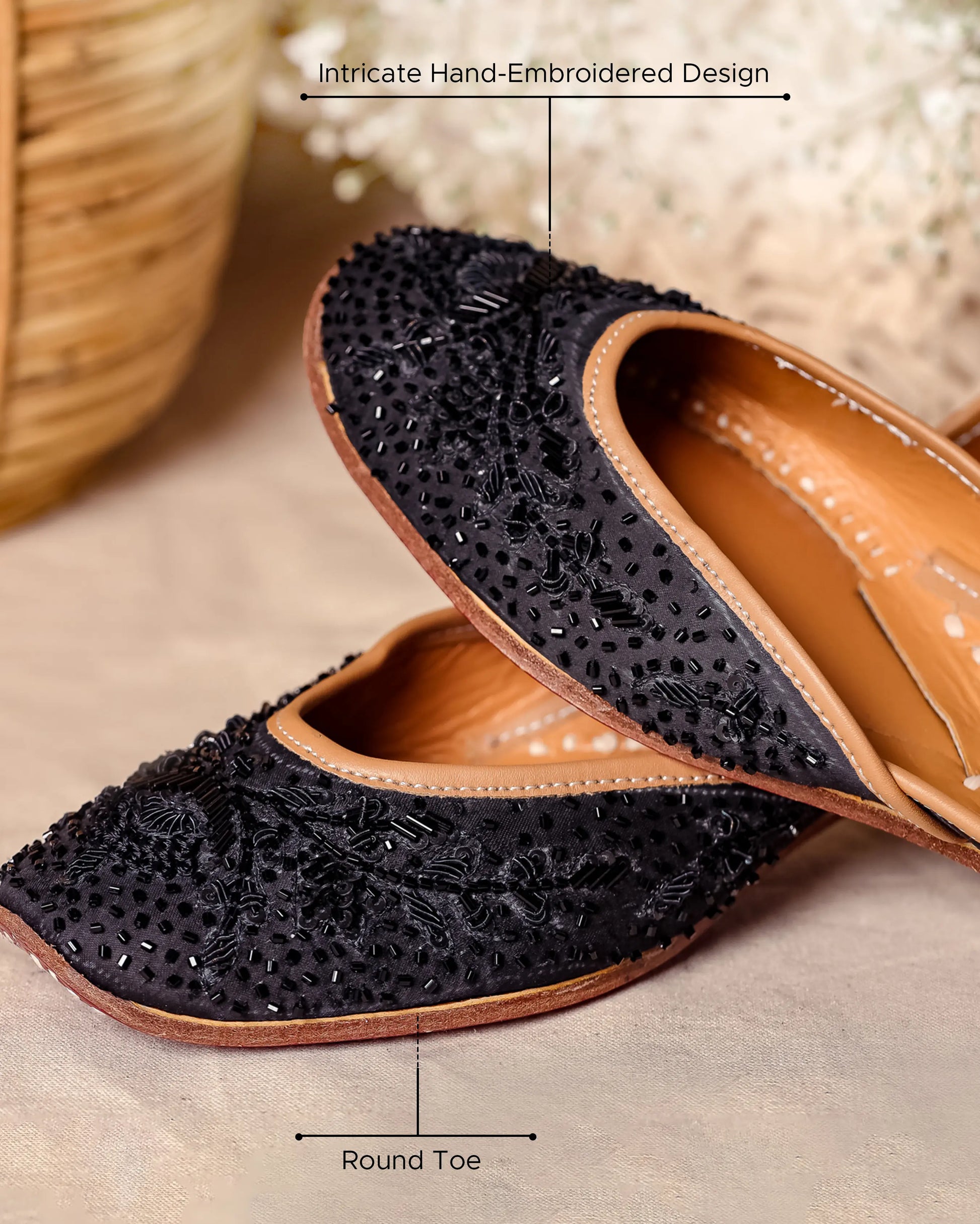 Coal Black Handcrafted Jutti My Store