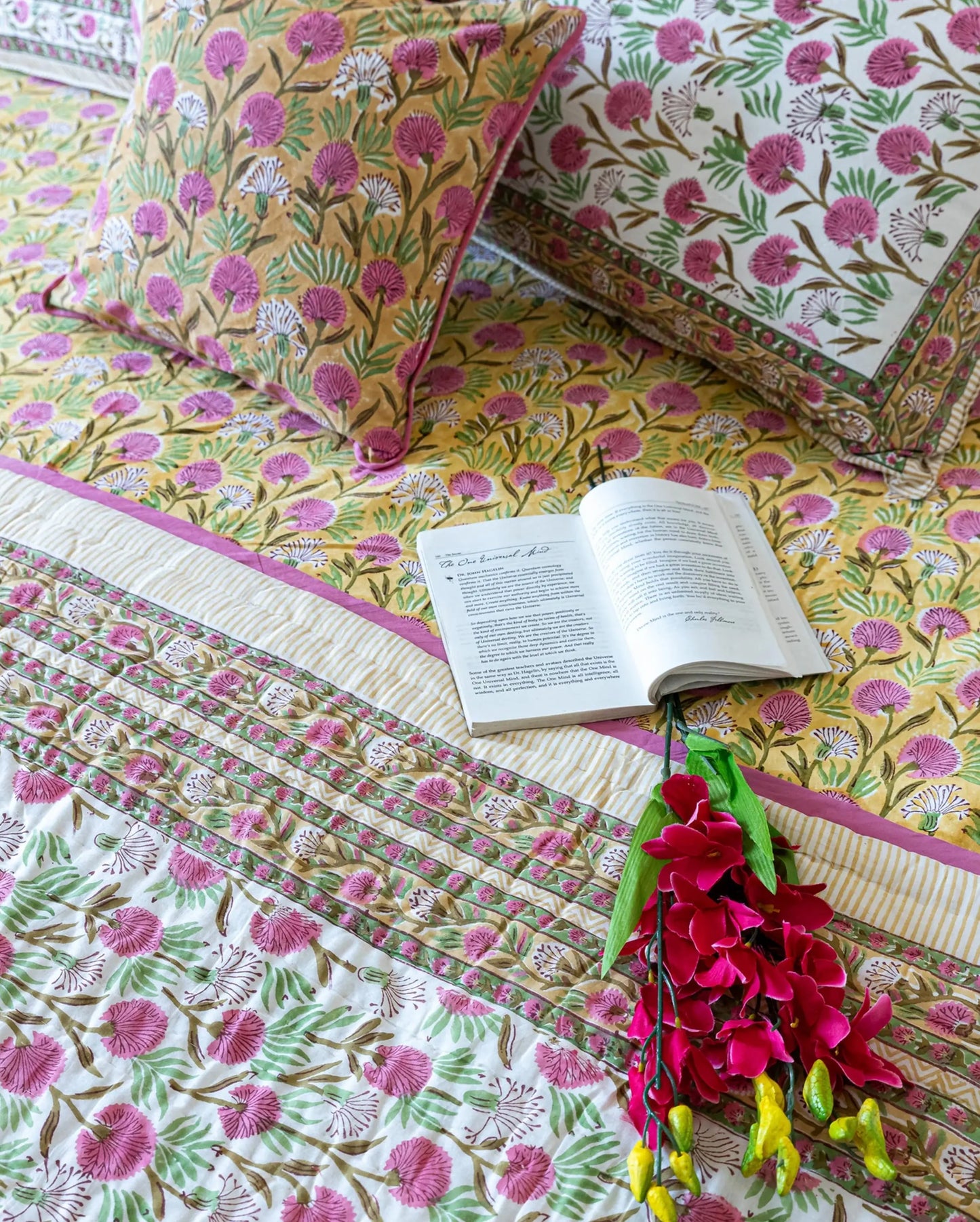 Gold Dust Handblock Printed Cotton Quilt My Store