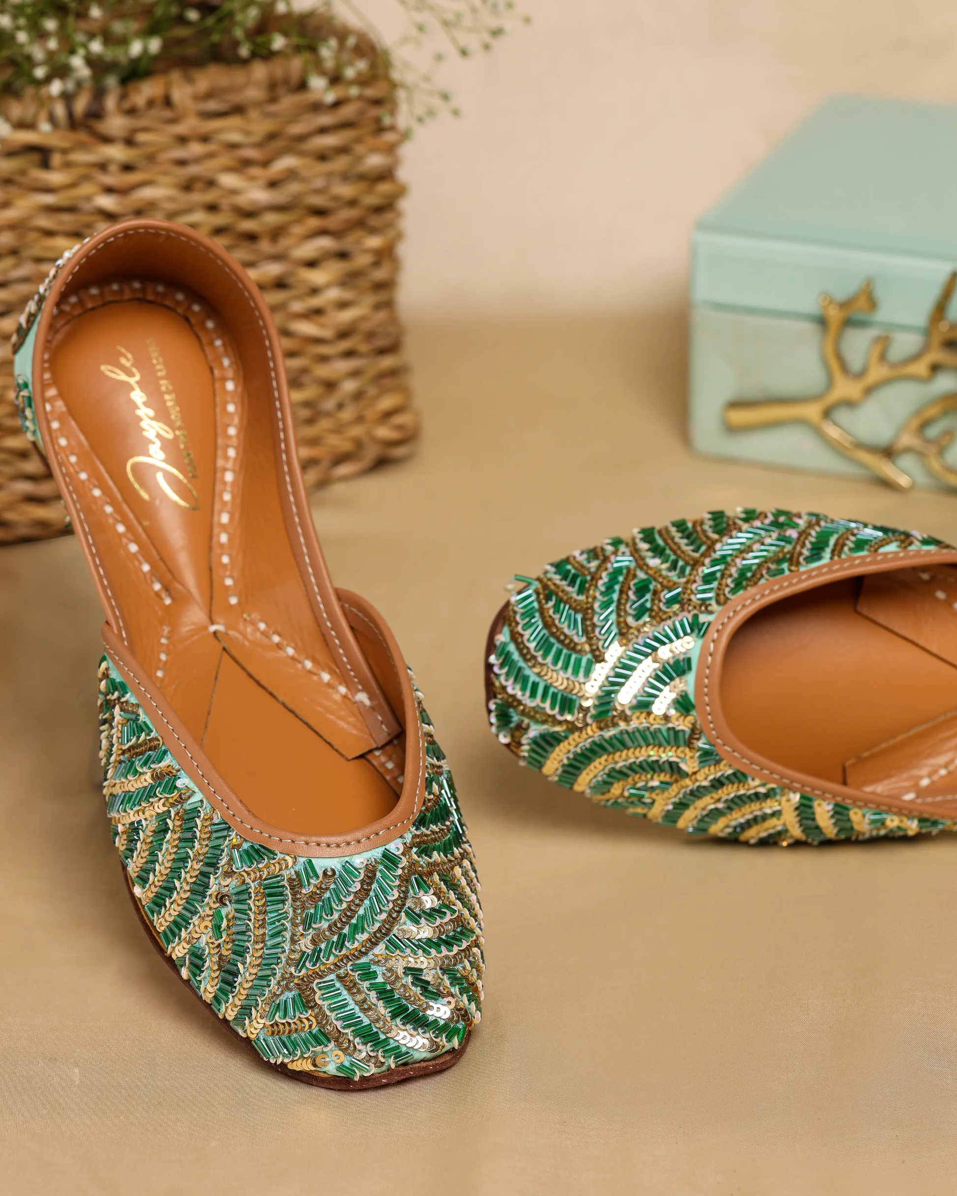 Old Green Handcrafted Jutti My Store