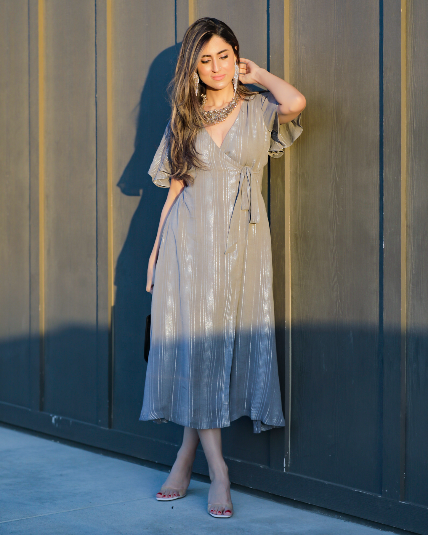 Evening Dove Lurex Dress Quick Cart