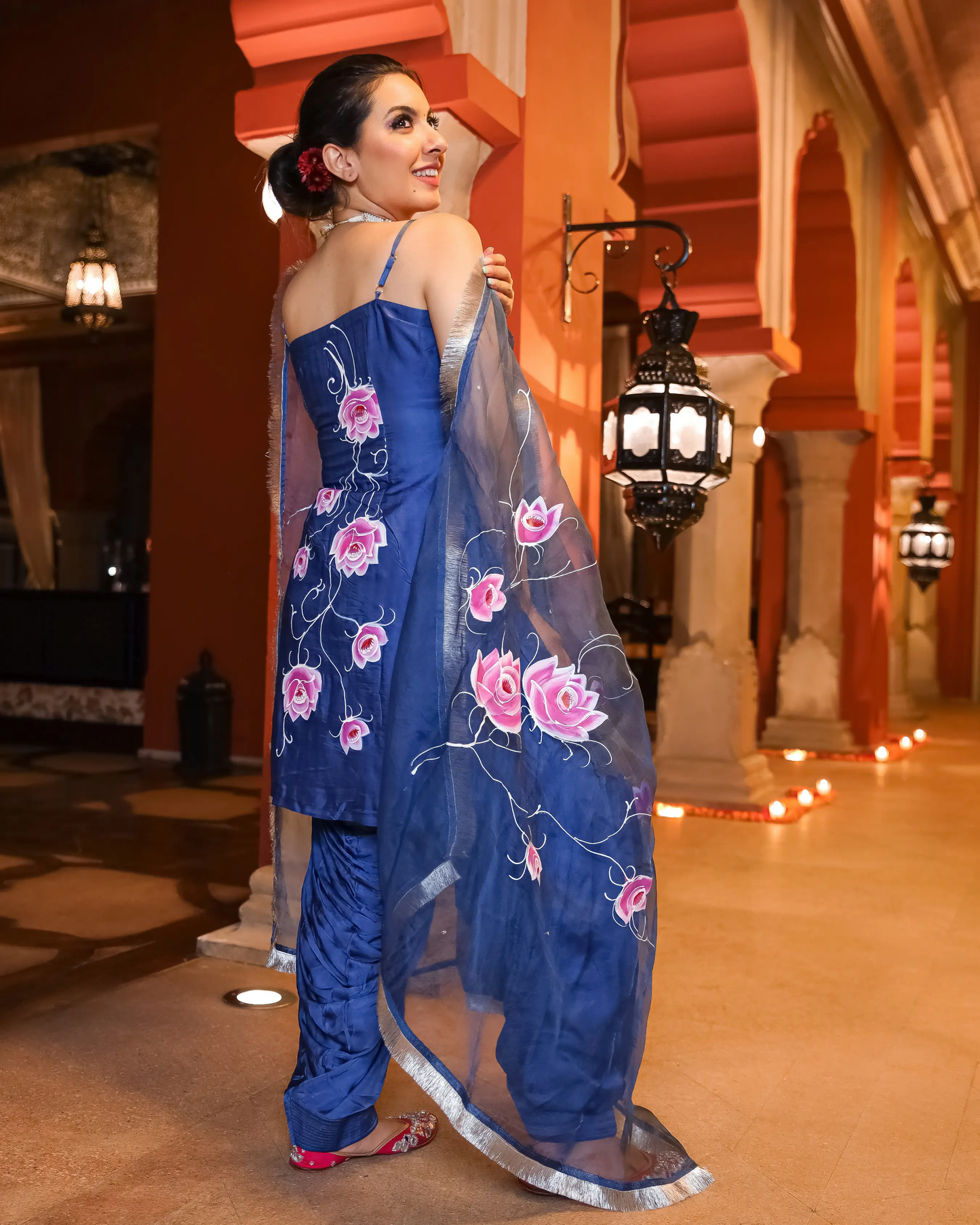 Blaze Crush Handpainted Gota Suit Set My Store