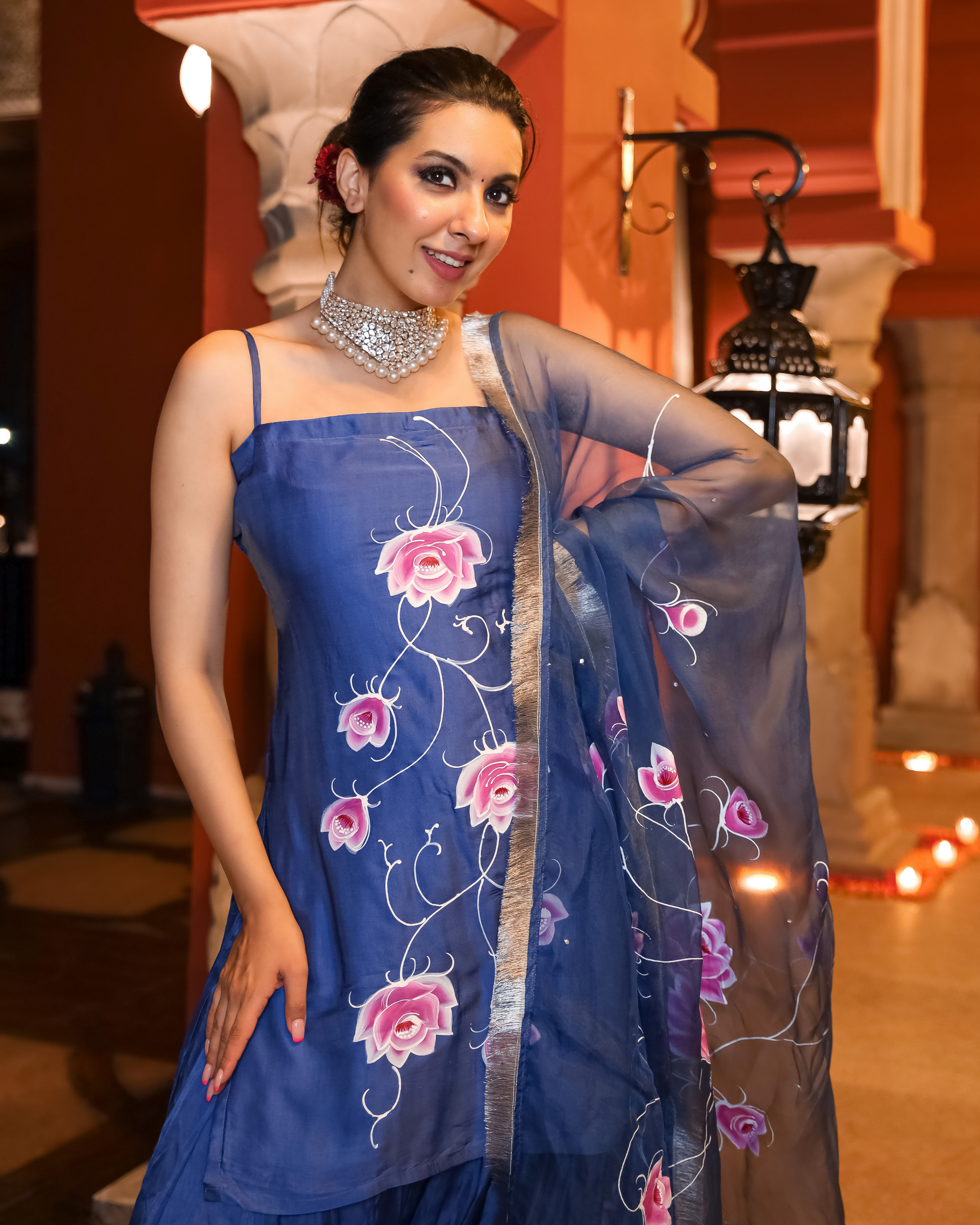 Blaze Crush Handpainted Gota Suit Set Quick Cart