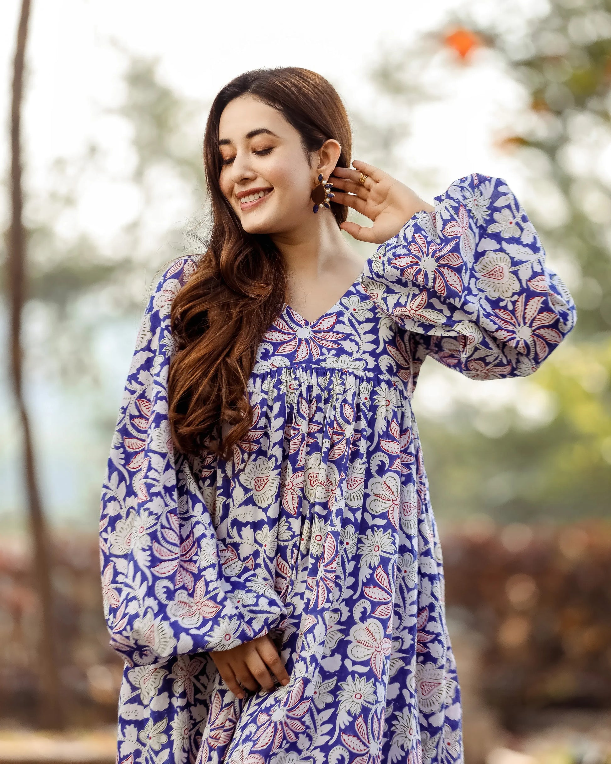 Ballon Flower Cotton Dress My Store