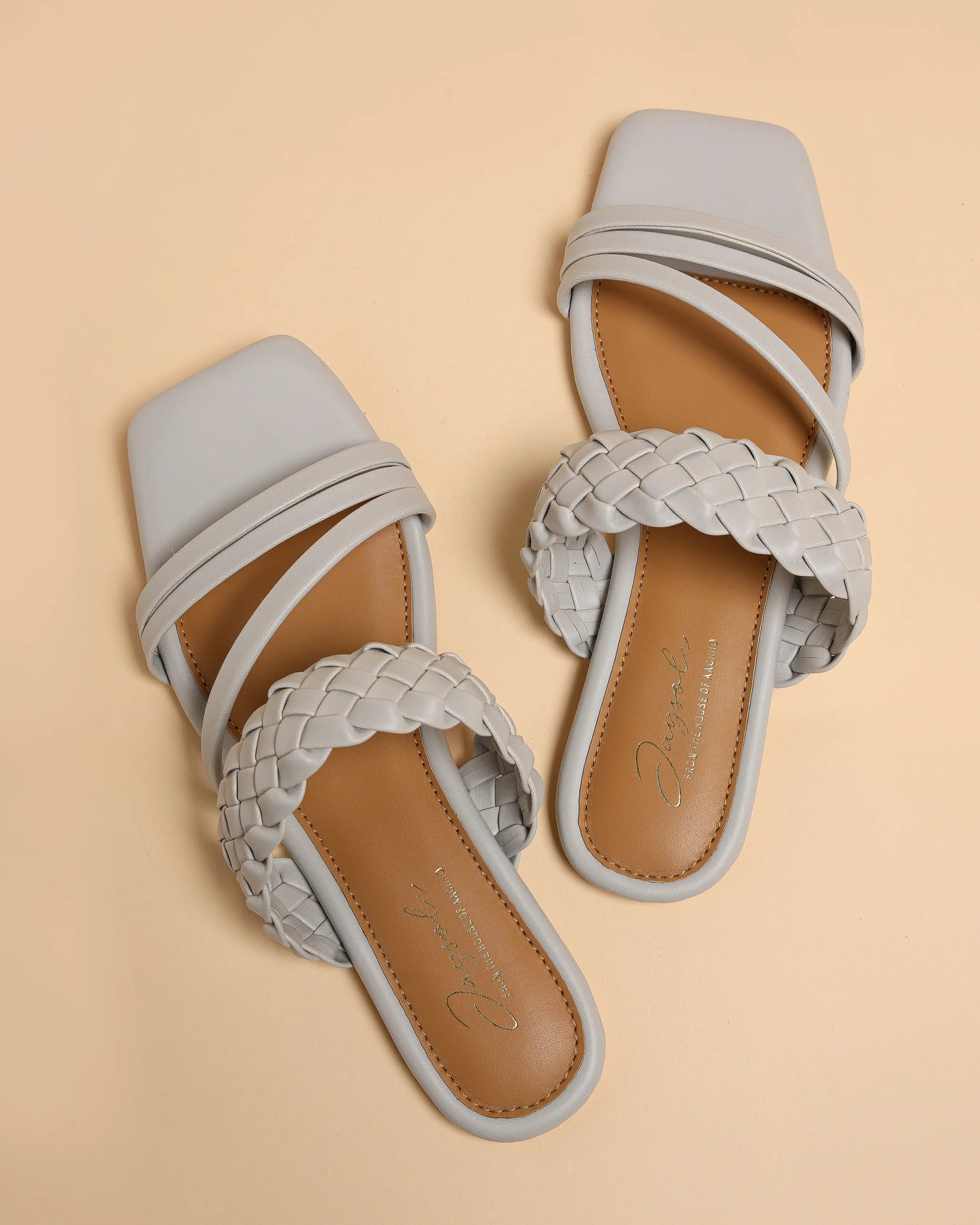 Sky Heart Open Toe Flats My Store