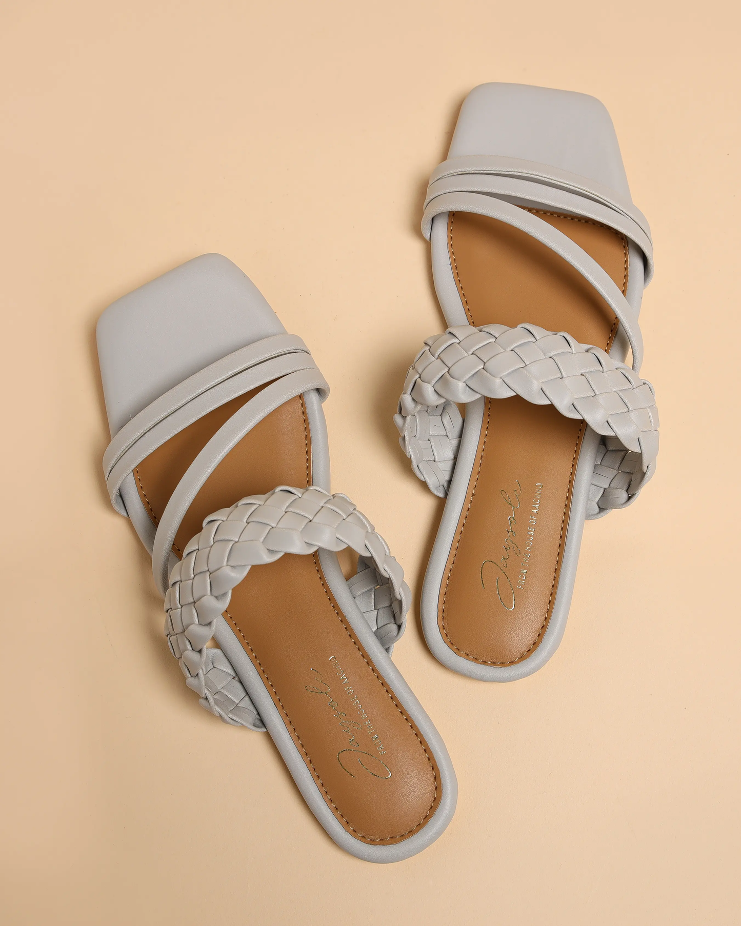 Sky Heart Open Toe Flats My Store