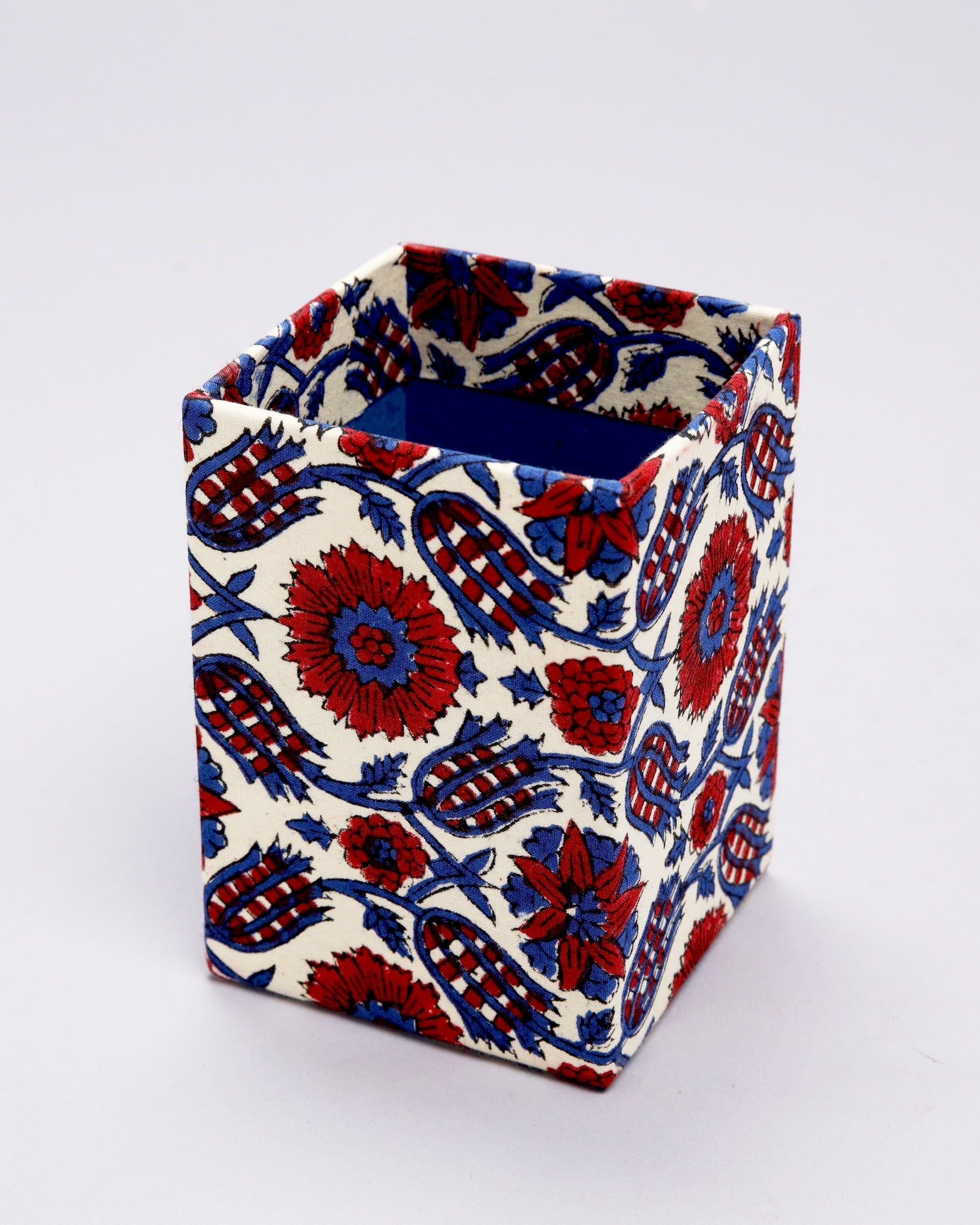 Blue Depths Handblock Pen Stand My Store