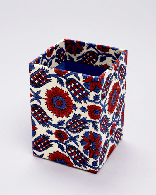 Blue Depths Handblock Pen Stand My Store