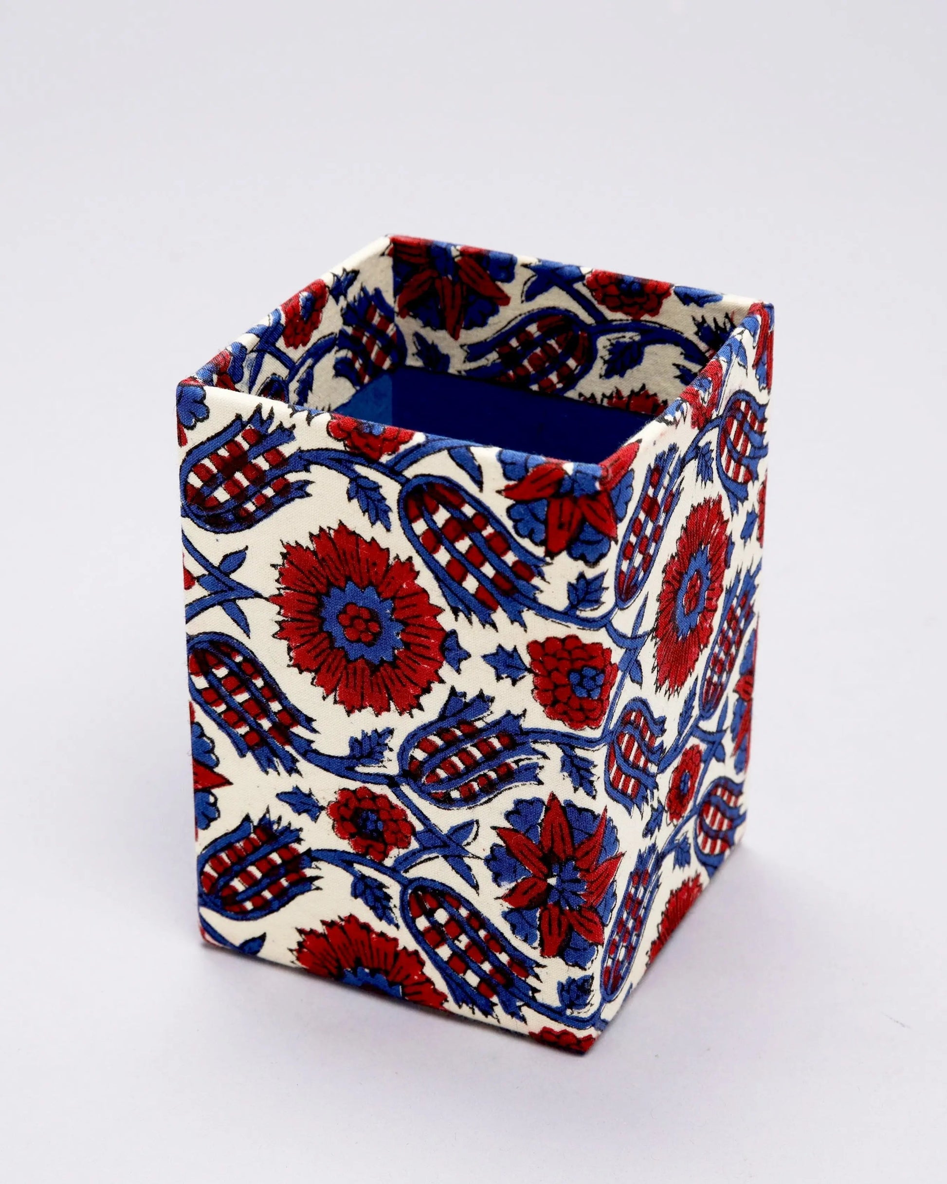 Blue Depths Handblock Pen Stand My Store