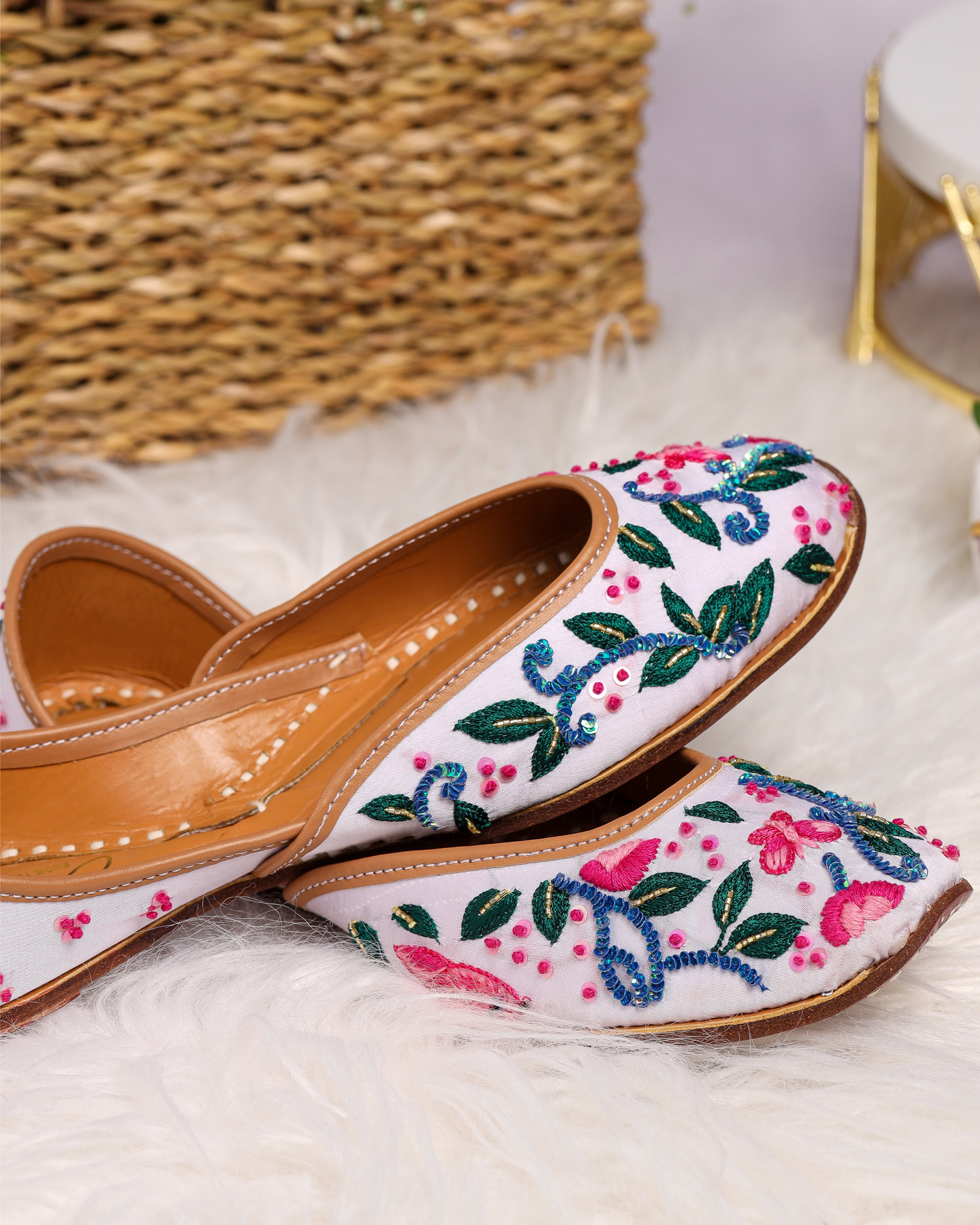 Pink Butterfly Handcrafted Jutti My Store