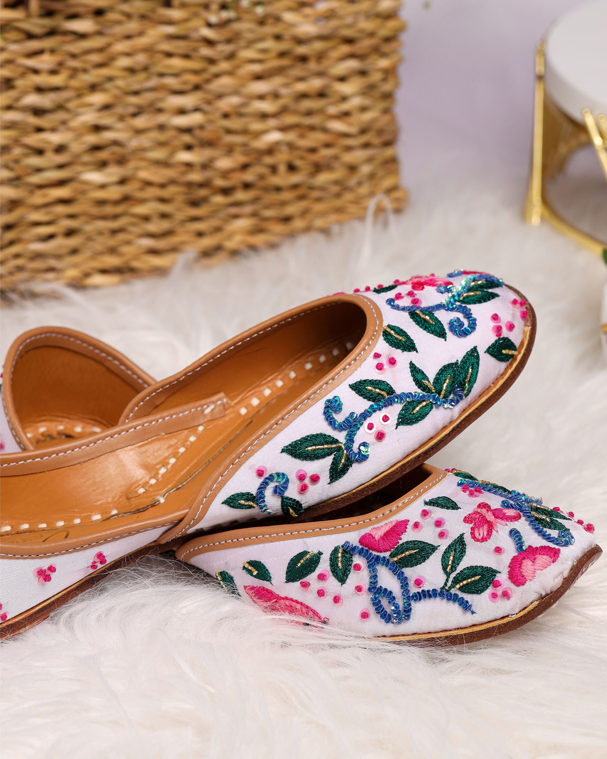 Pink Butterfly Handcrafted Jutti My Store