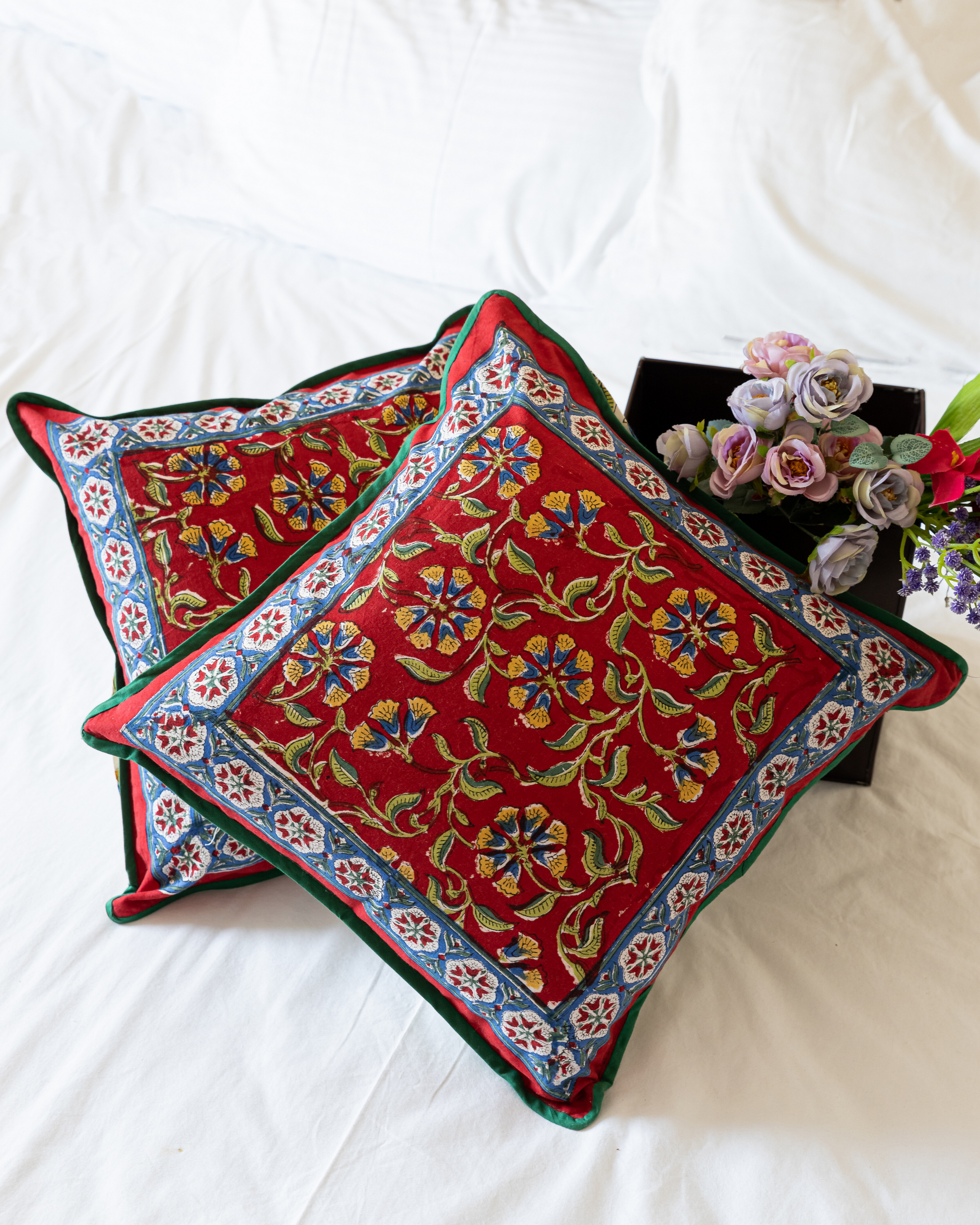 Rojo Handblock Cushion Cover My Store