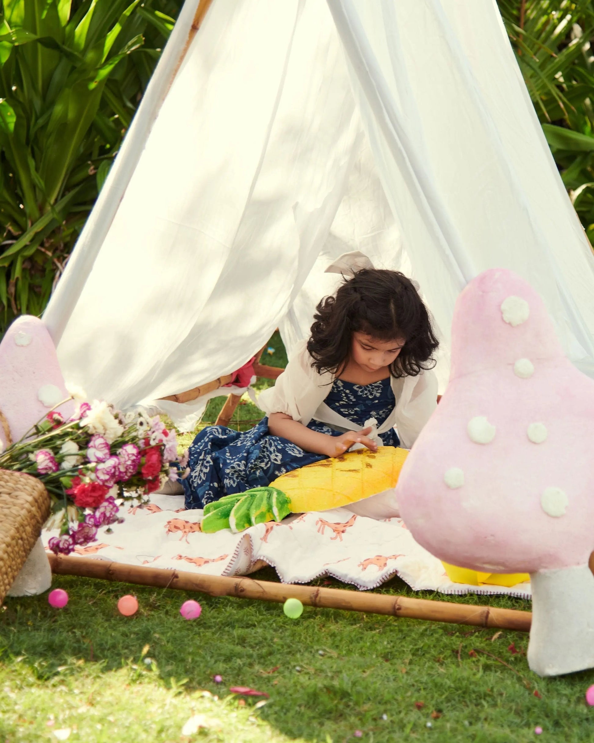 Blossom Handblock Cotton Dress My Store