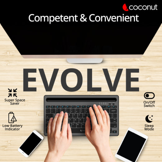 Coconut Wireless Bluetooth Keyboard Evolve