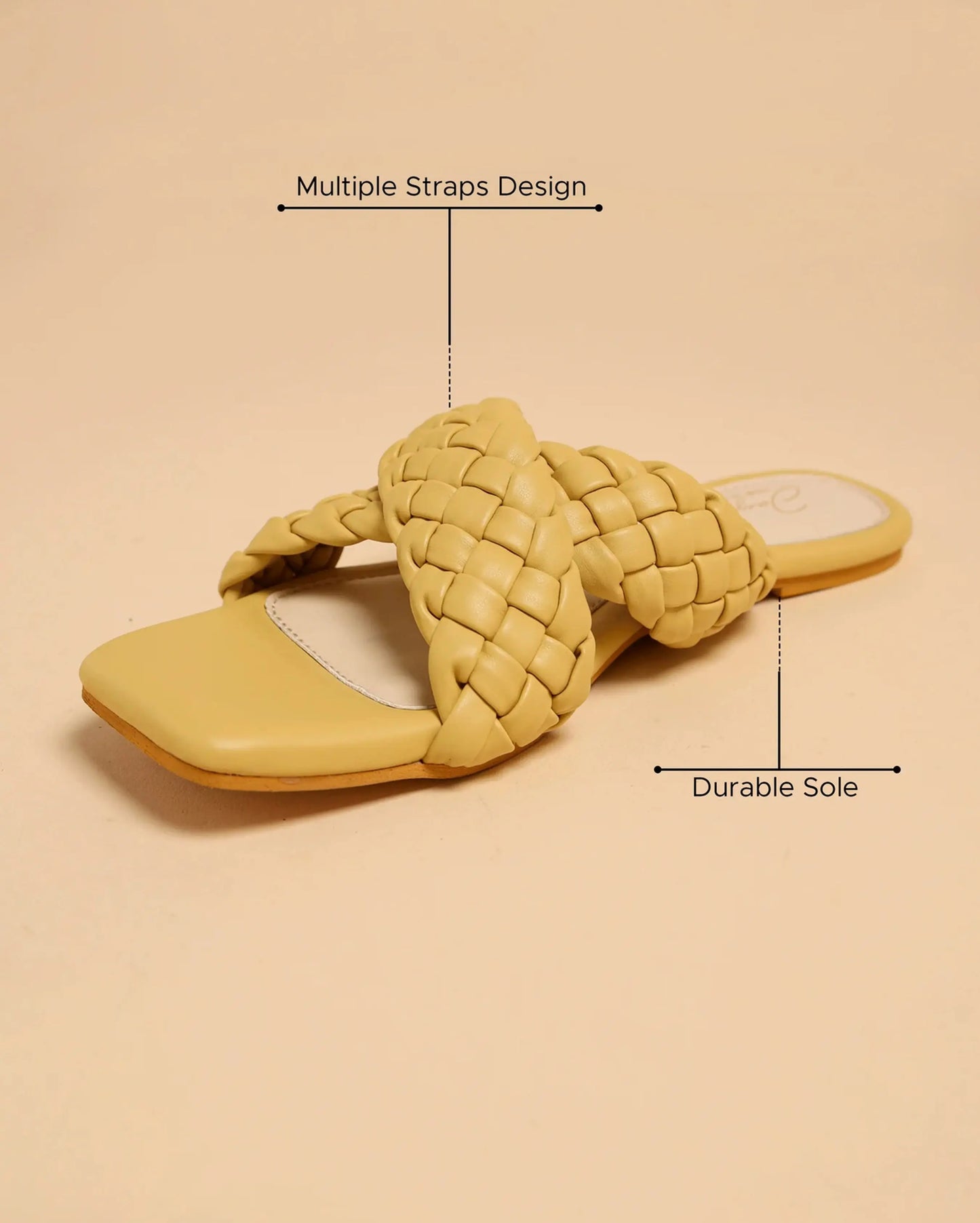 Blazing Yellow Braided Flats My Store
