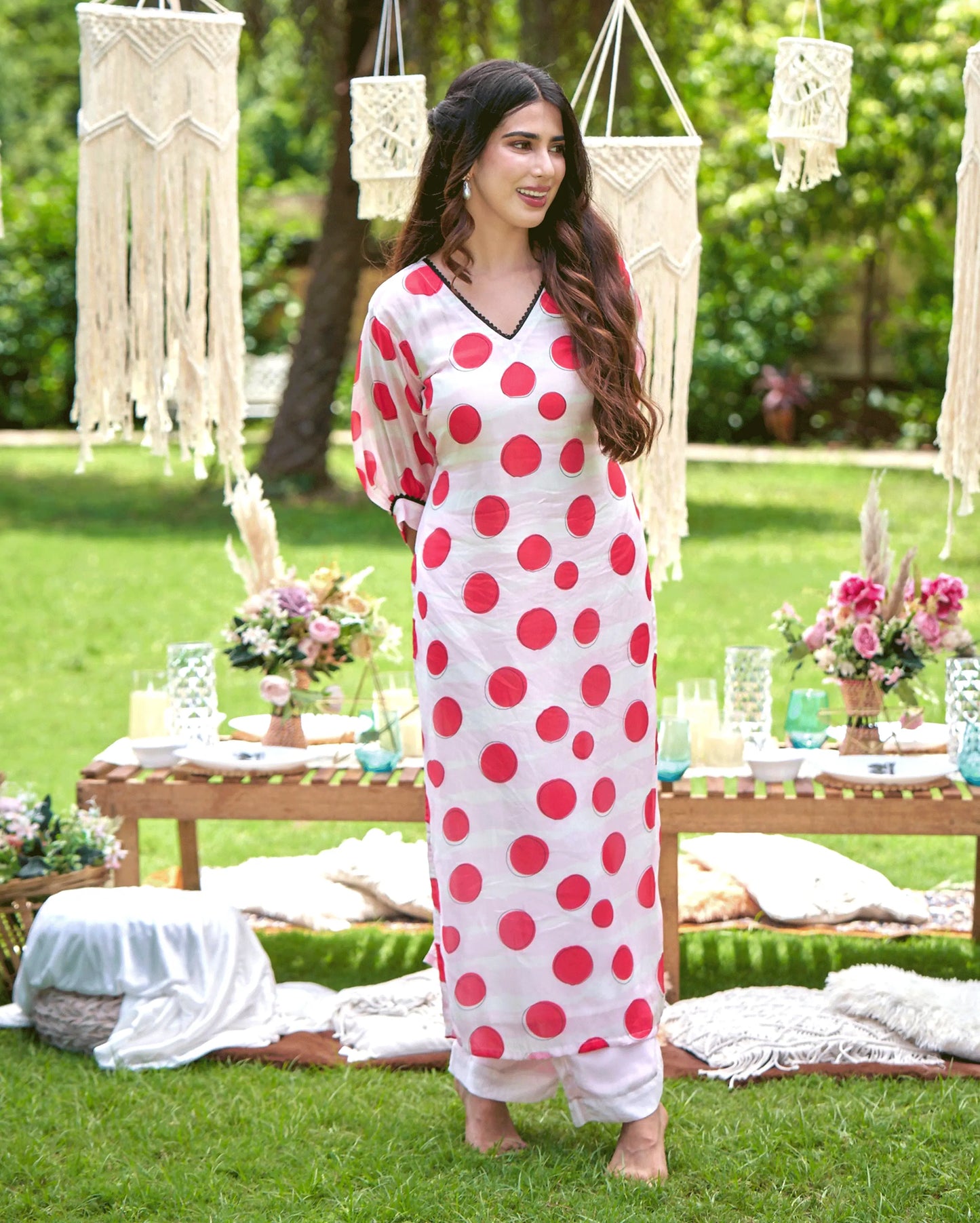 Nainika White Printed Silk Kurta Set My Store