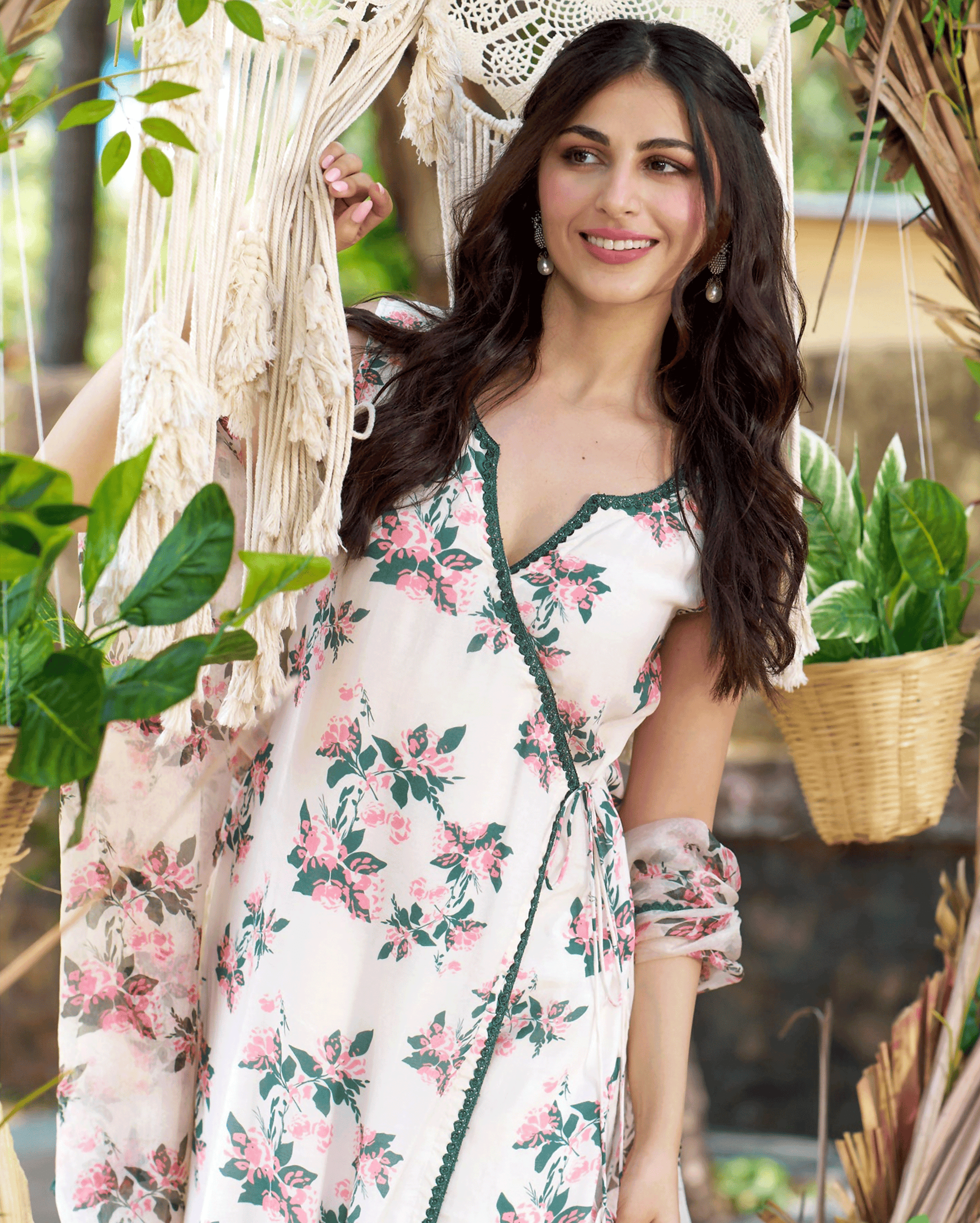 Rishika Off White Printed Silk Suit Set My Store