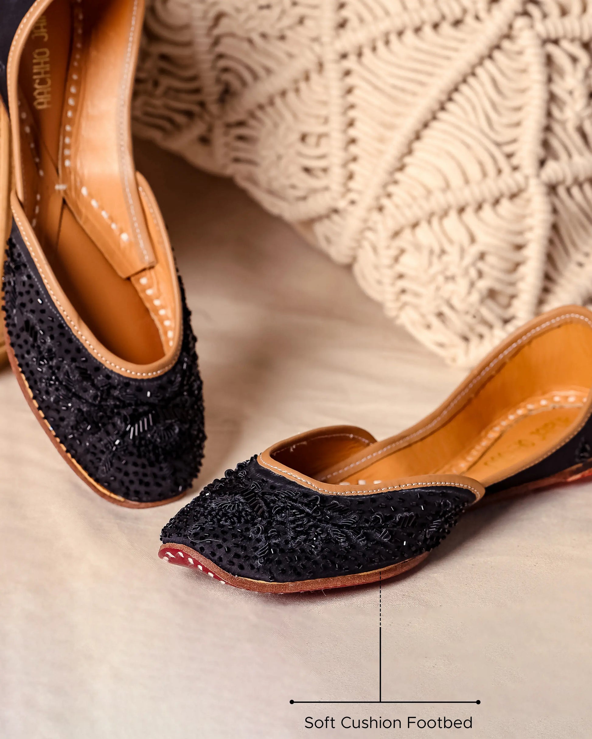 Coal Black Handcrafted Jutti My Store