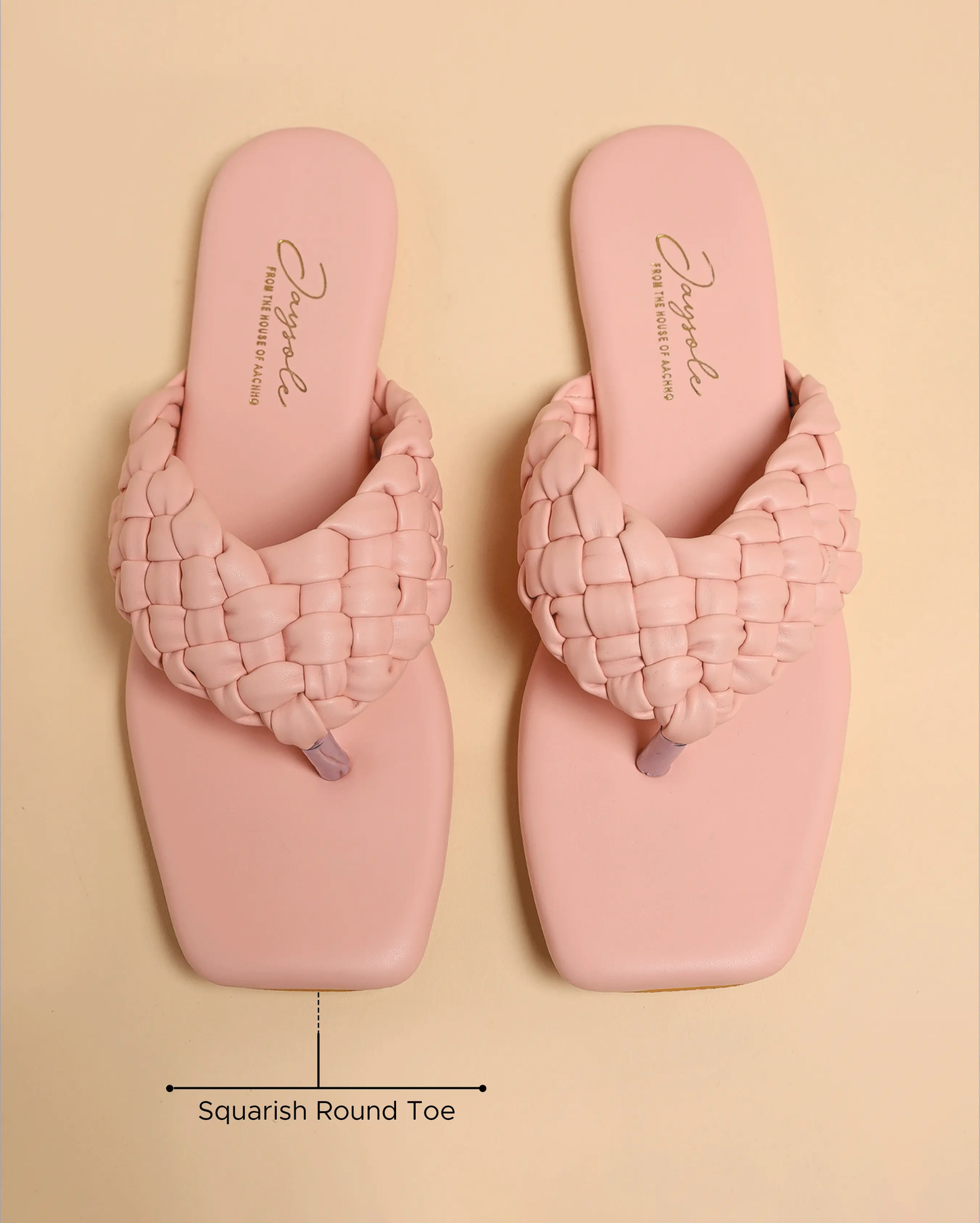 Cream Tan Braided Flats My Store