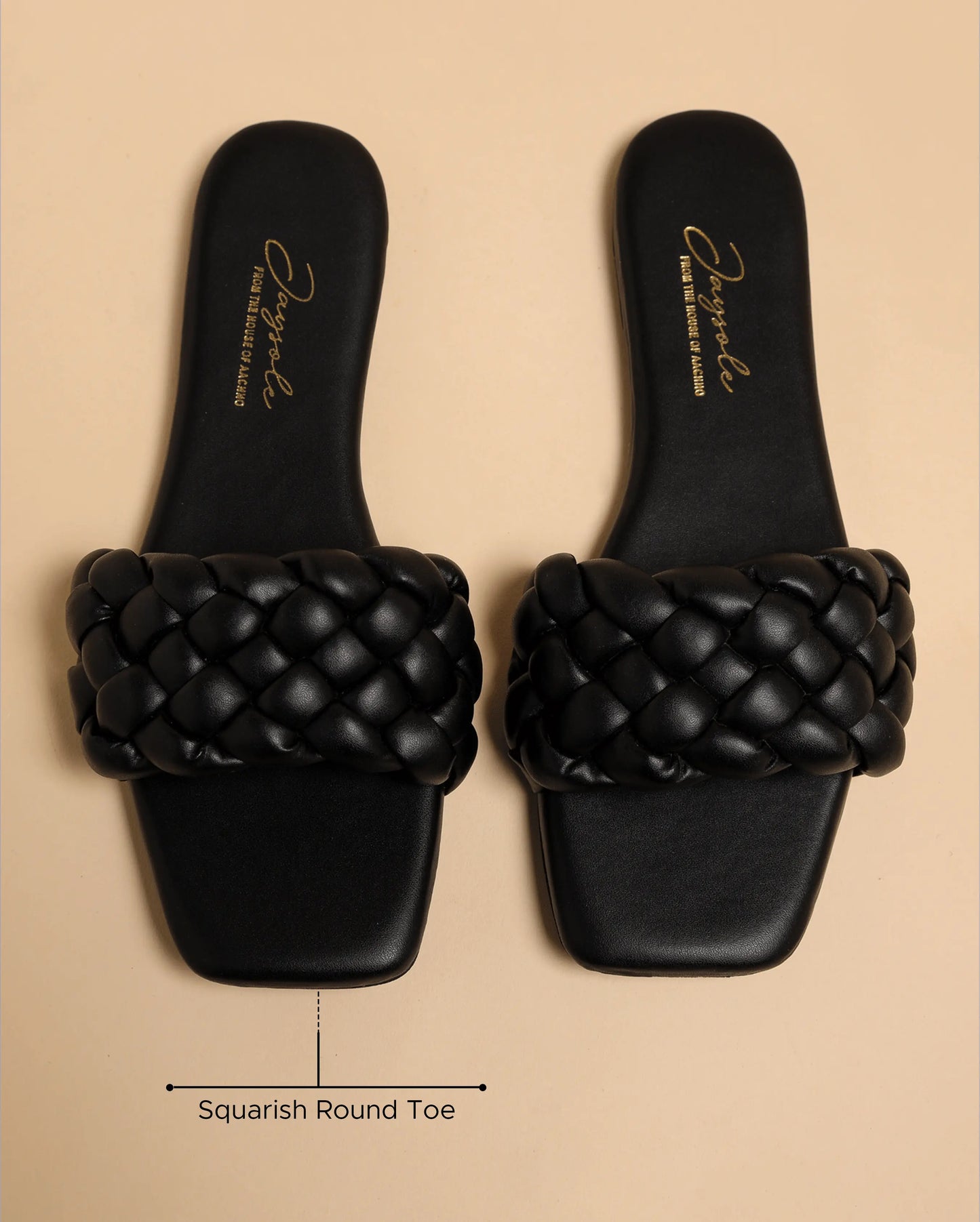 Mallard Black Braided Slides My Store
