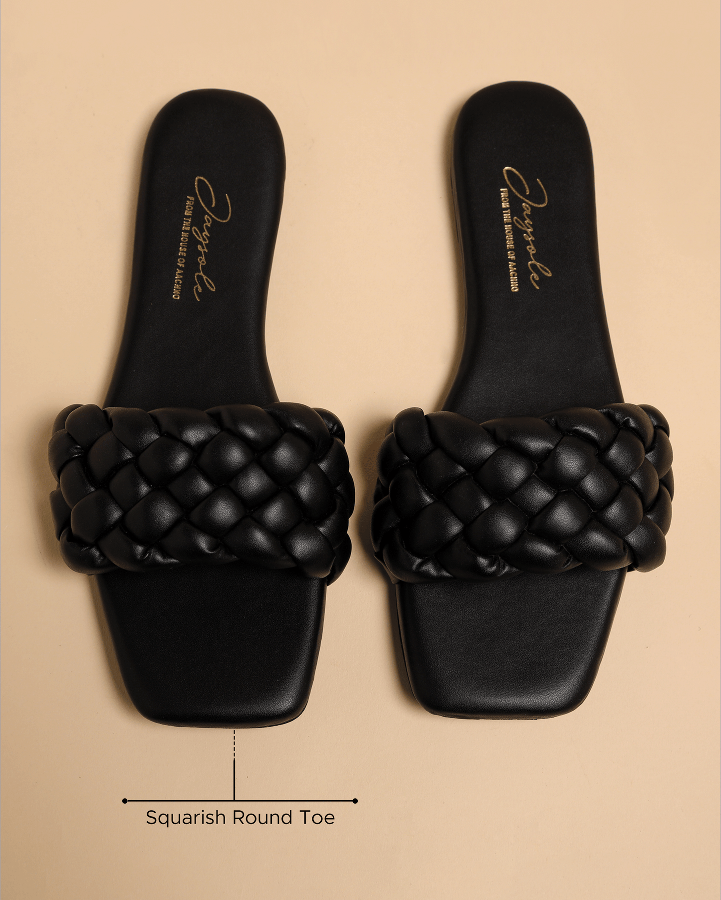 Mallard Black Braided Slides My Store