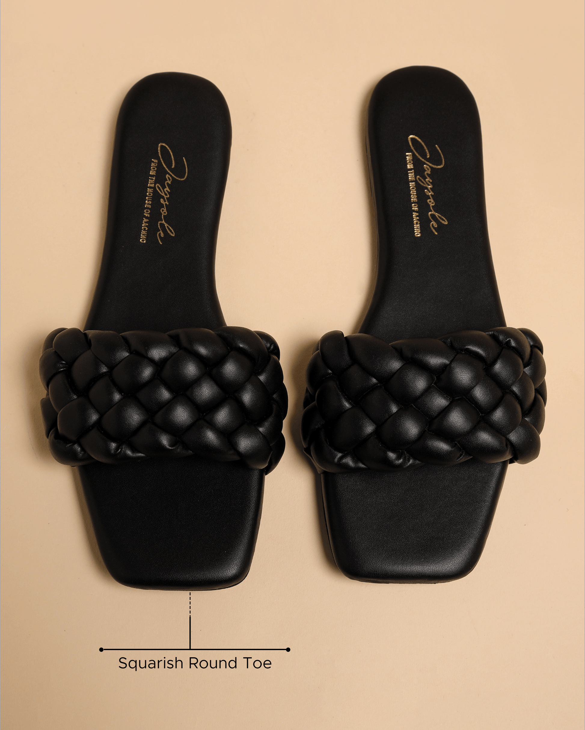 Mallard Black Braided Slides My Store