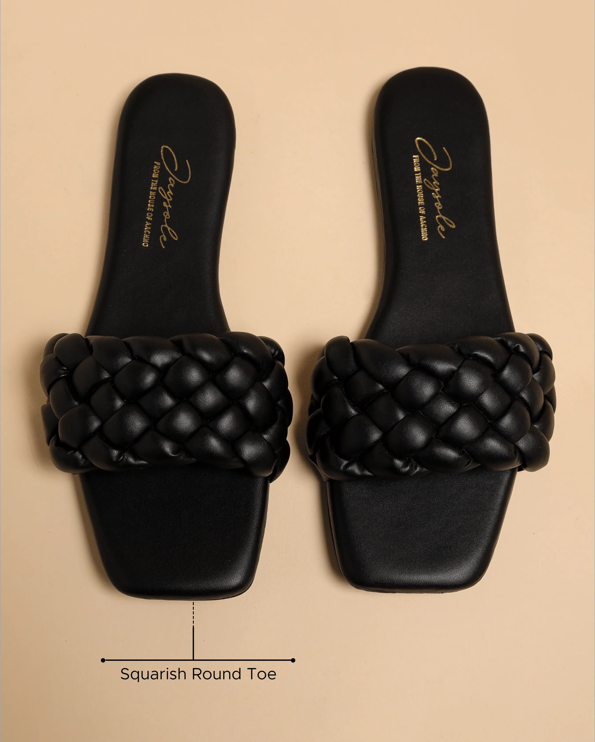 Mallard Black Braided Slides My Store