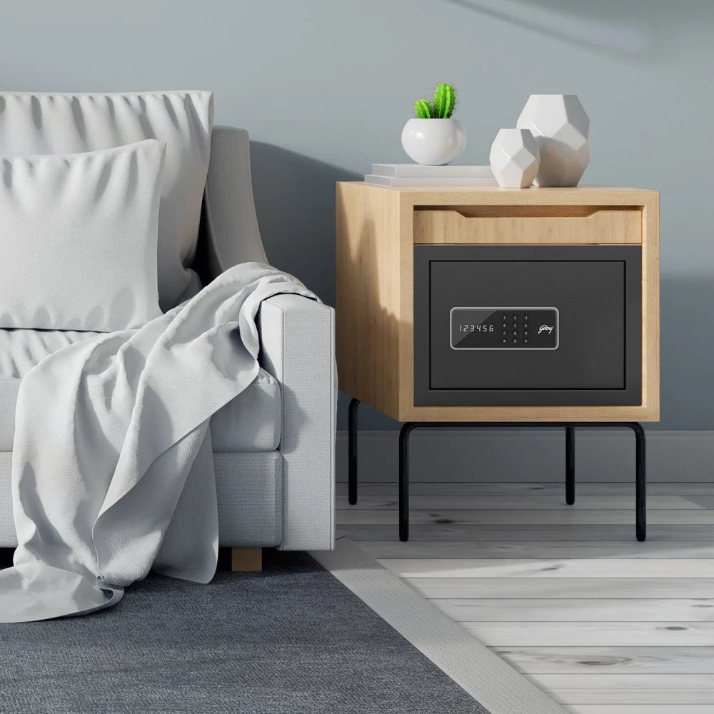 Godrej 15 Litres Digital Electronic Safe Locker for Home & Office with Motorized Locking Mechanism Grey Safe Locke