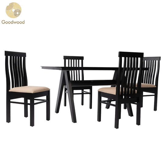 Goodwood Silcy 1+4 TW 4 Seater Dining Table Set My Store