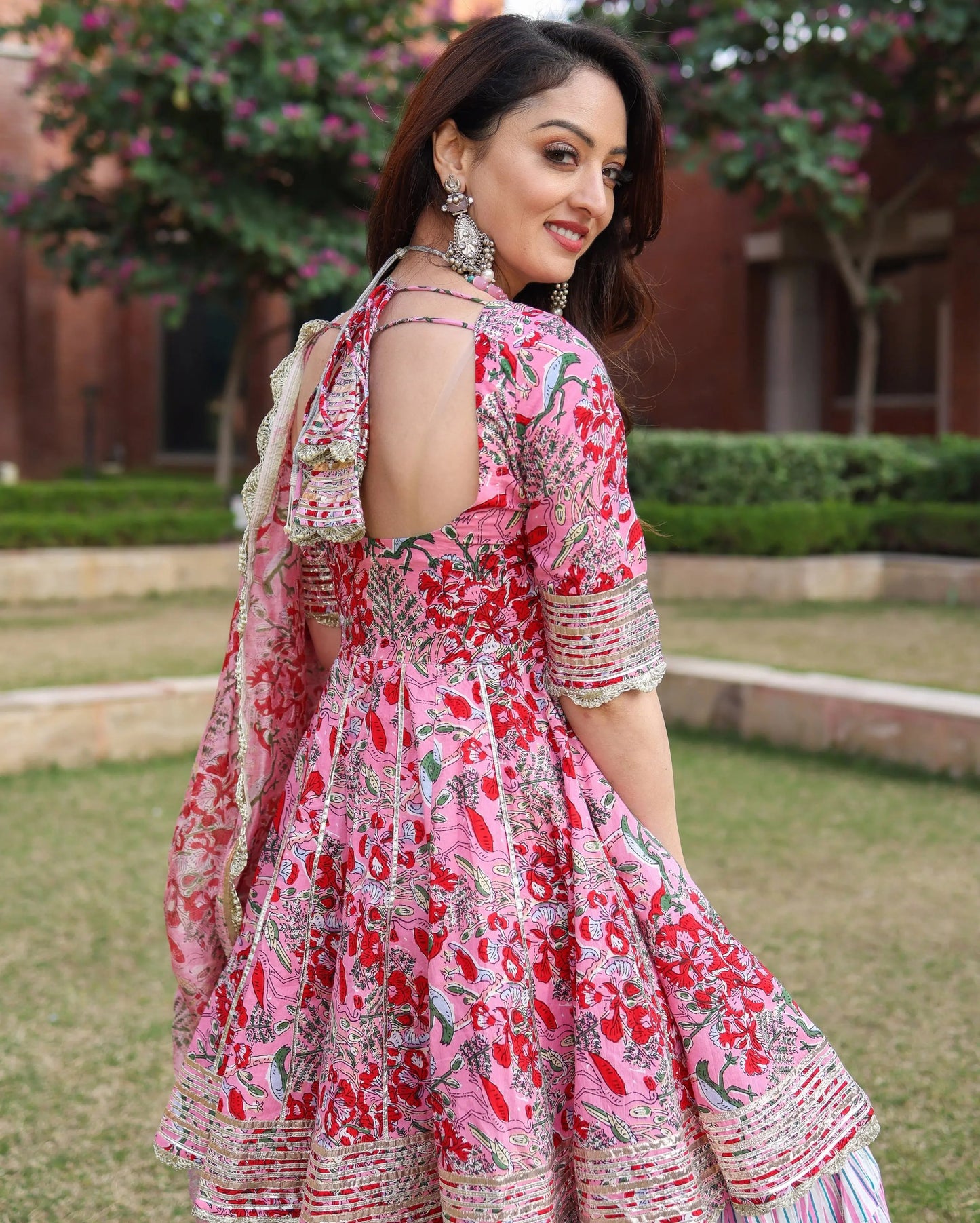 Tickled Pink Handblock Sharara Set My Store