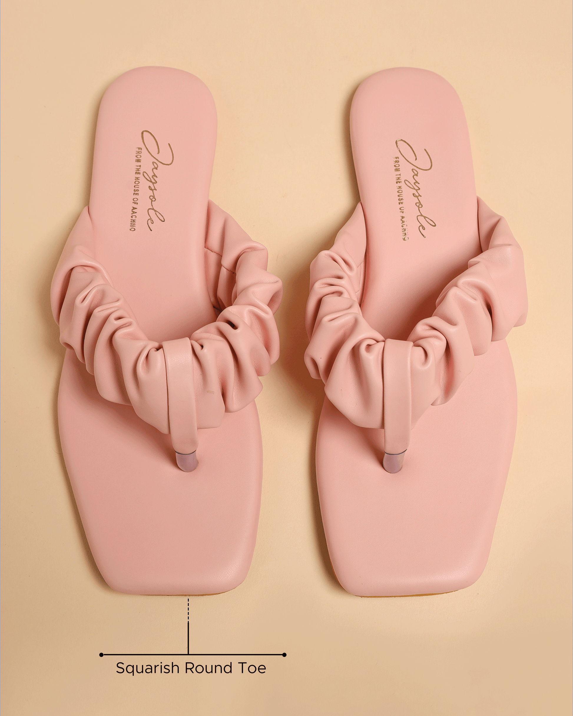 Pink Bachelor Gathered Flats My Store