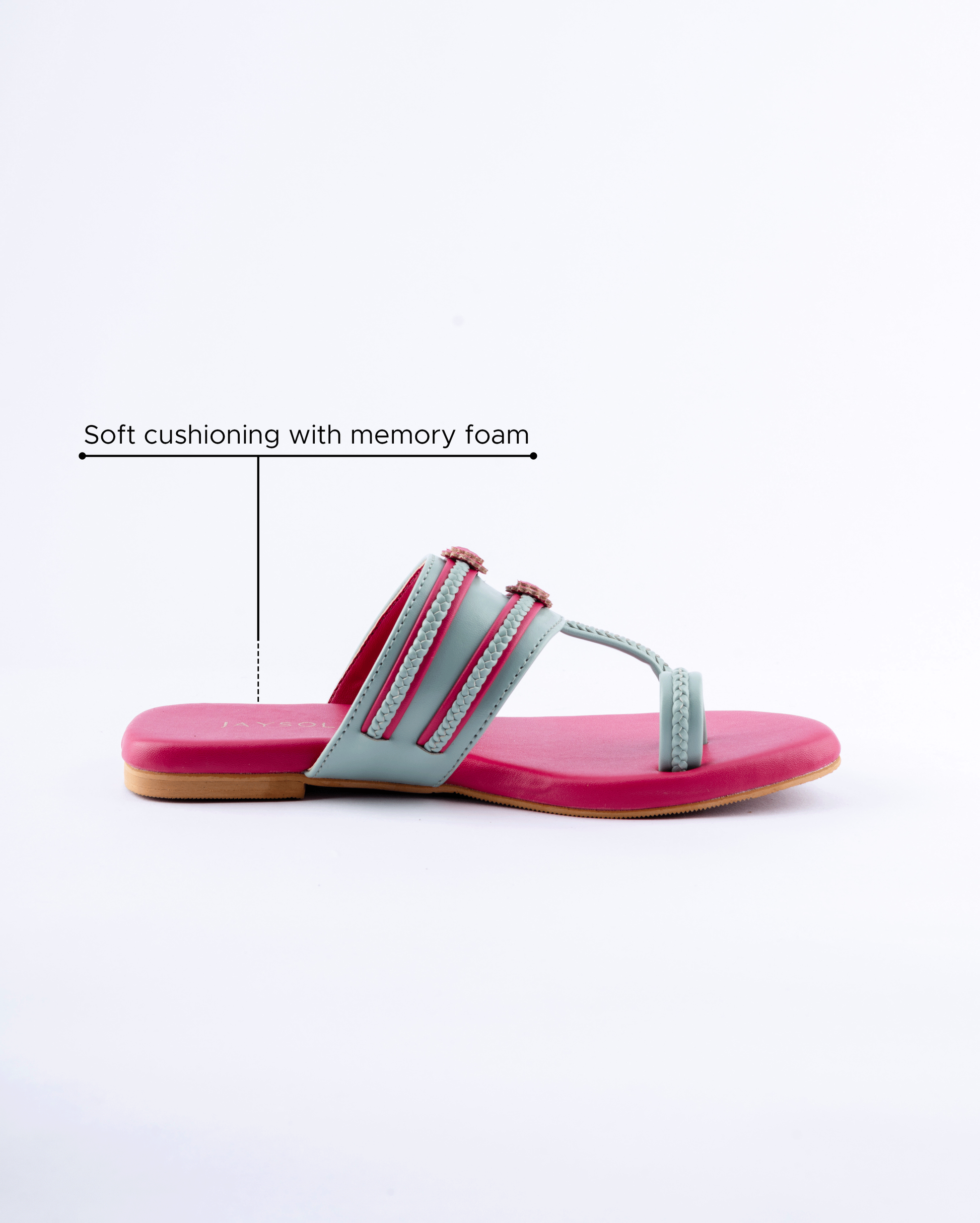 Mountbatten pink Kolha Flats My Store