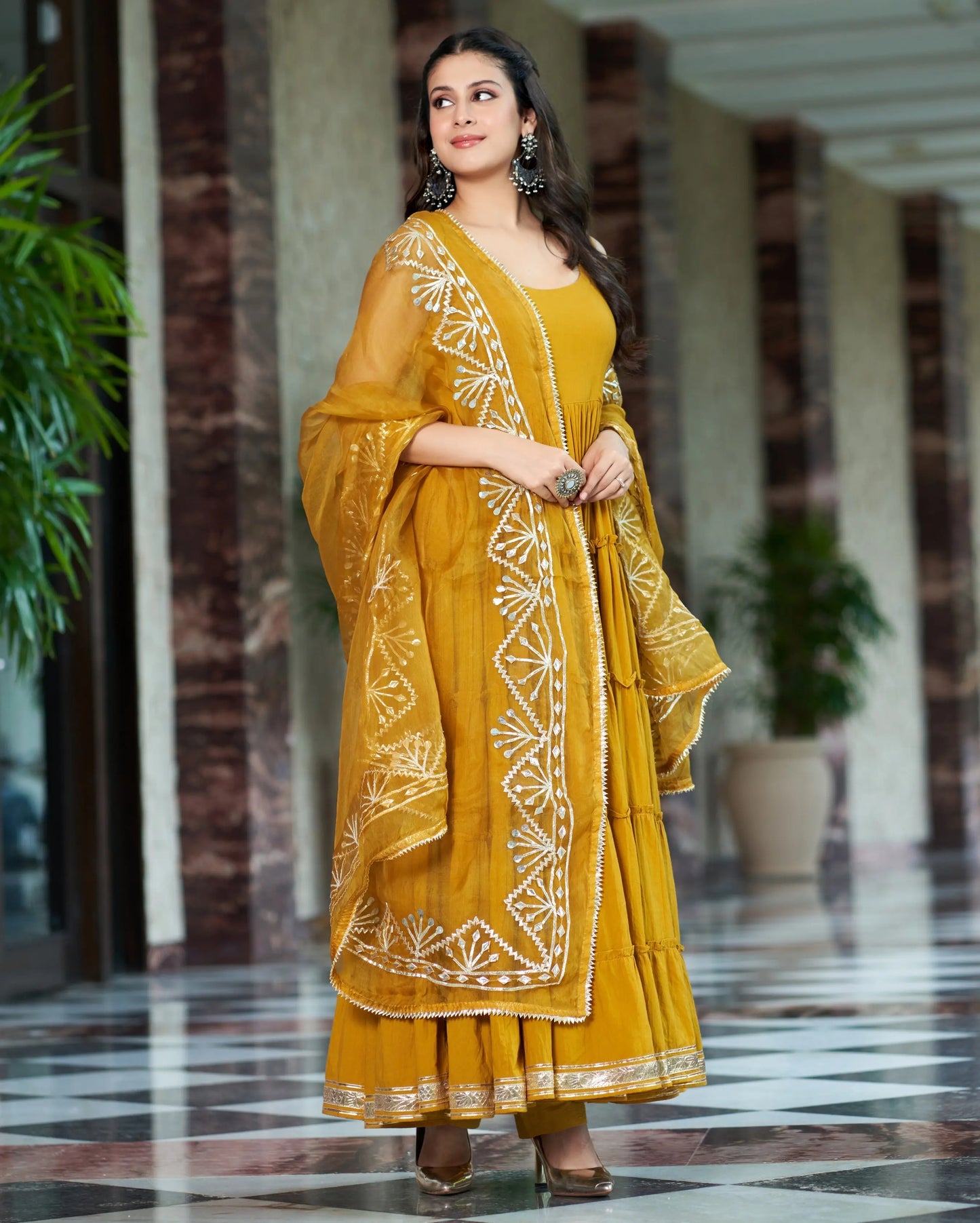 Vedika Mustard Yellow Gotapatti Cotton Suit Set My Store