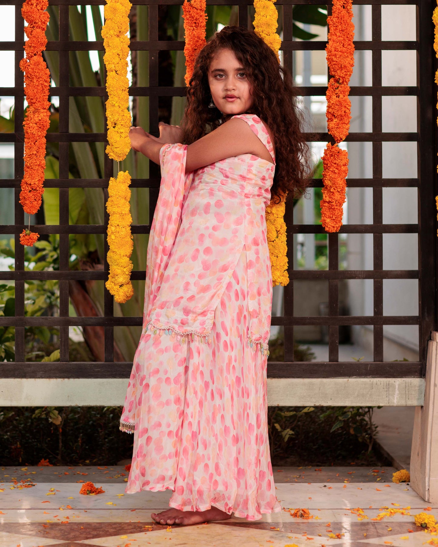 Pixie Pink Silk Sharara Set My Store