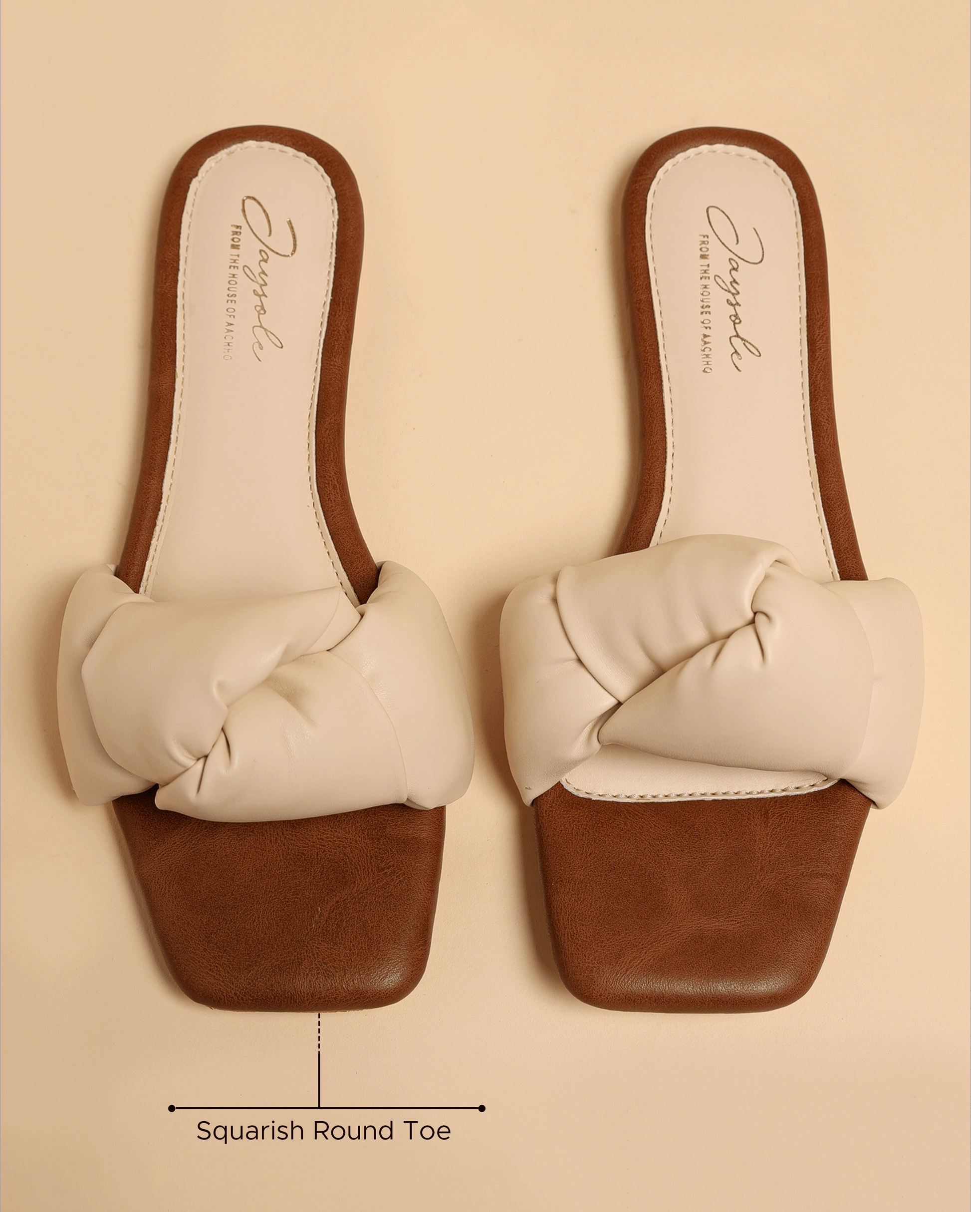 Camel Tale Knoted Flats My Store
