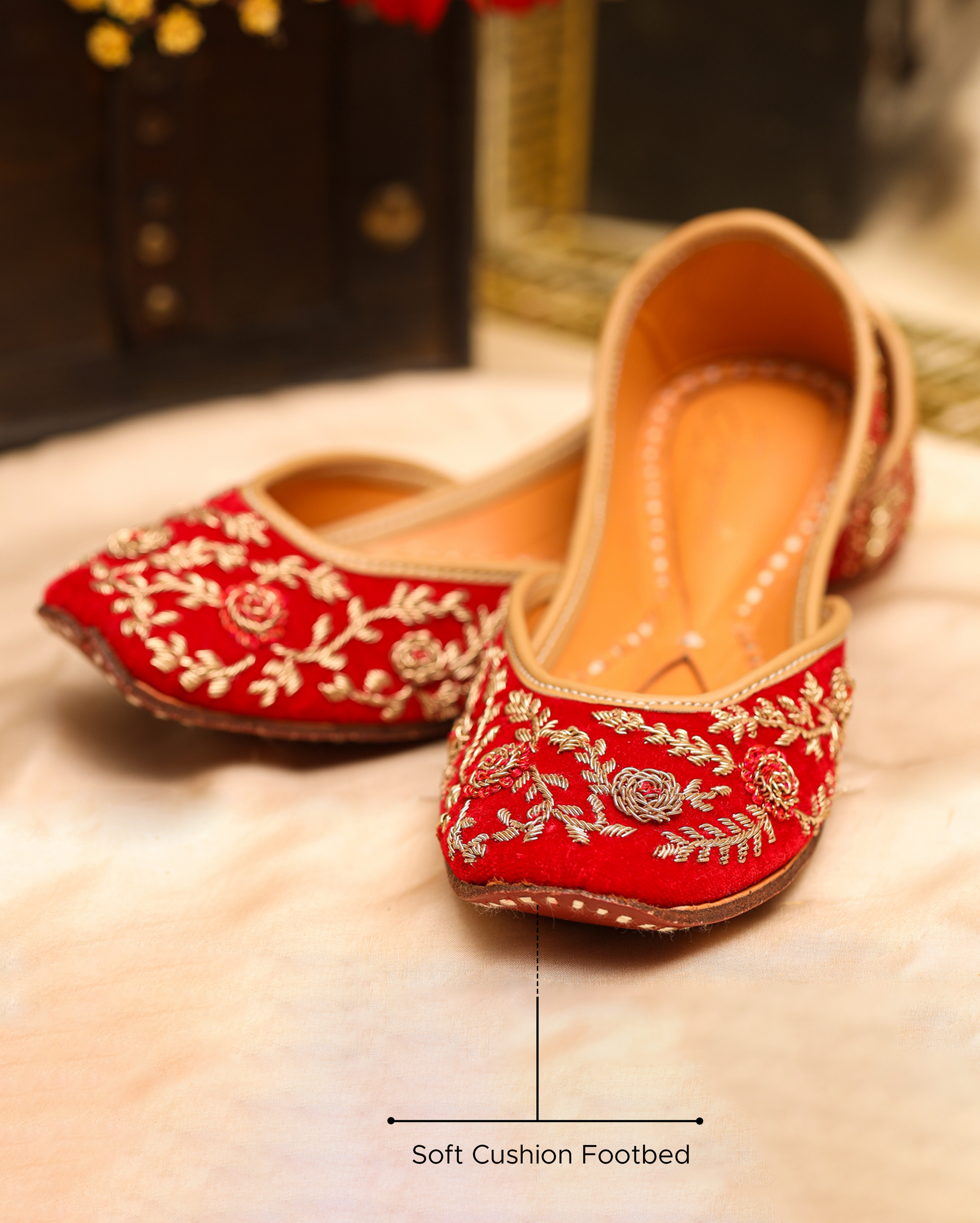 Red Floret Handcrafted Jutti My Store