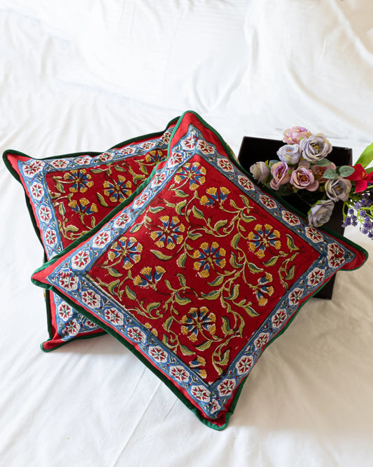 Rojo Handblock Cushion Cover My Store