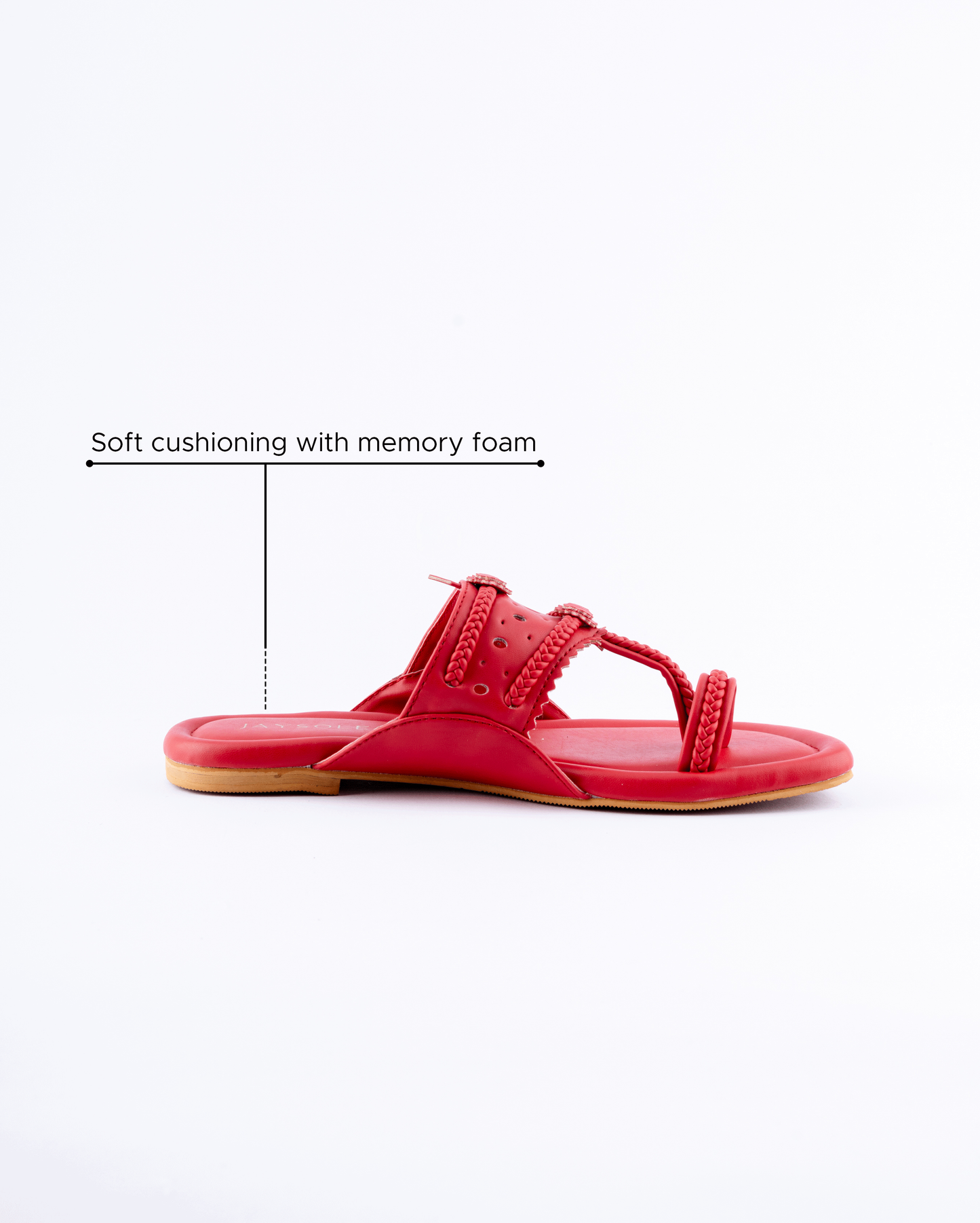 Indian Red Solid Kolha Flats My Store