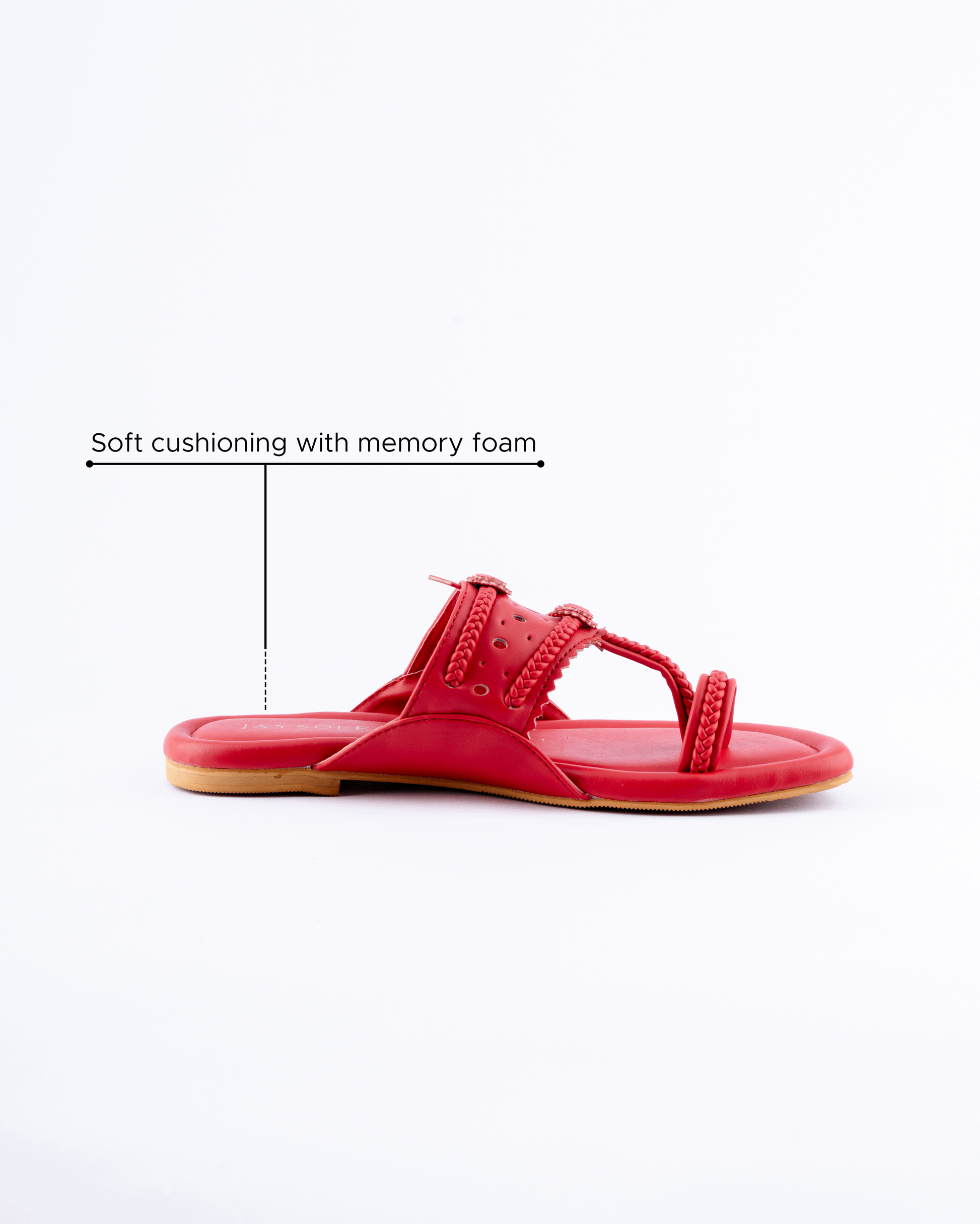 Indian Red Solid Kolha Flats My Store