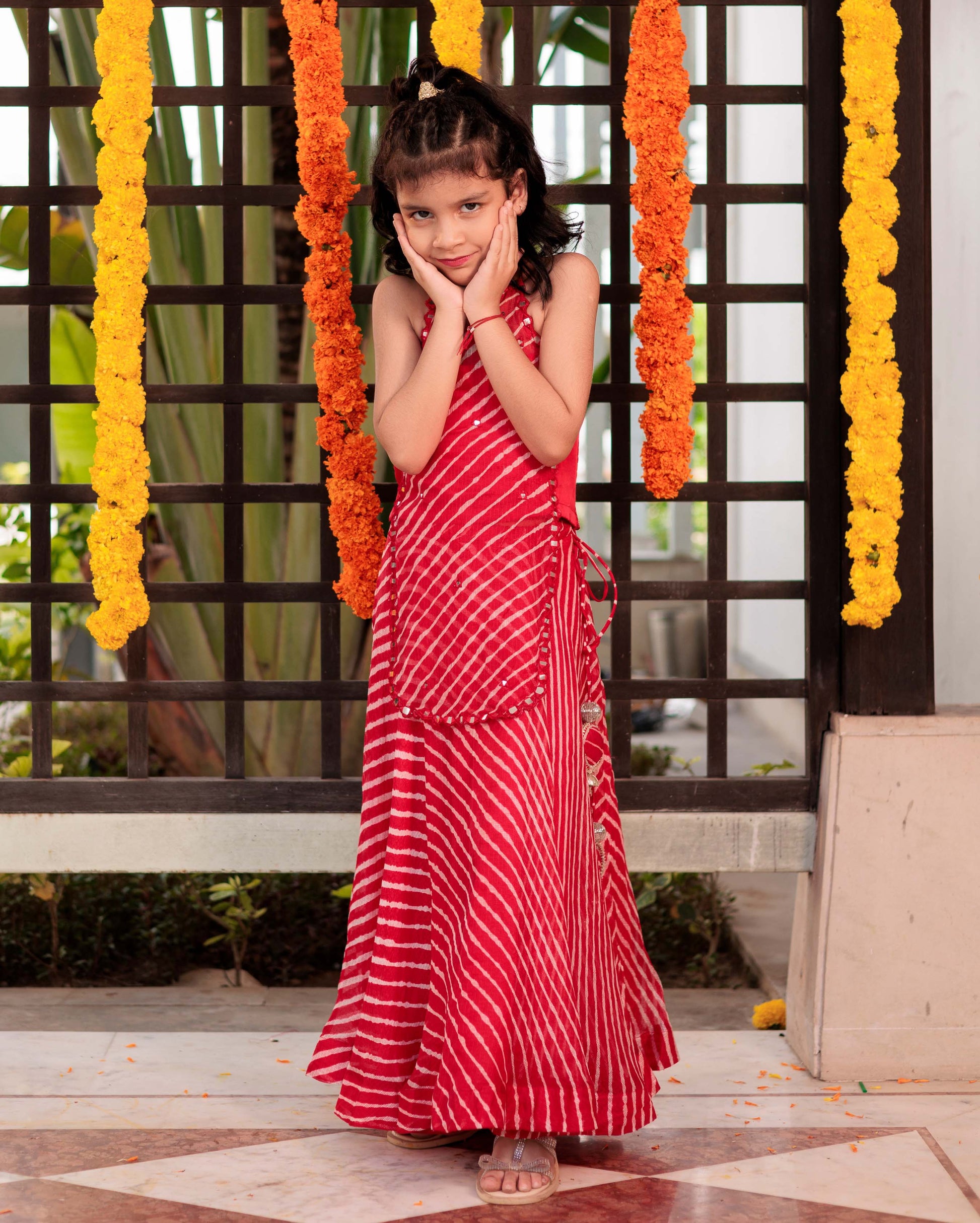 Lehriya Lush Red Doria Coord Set My Store
