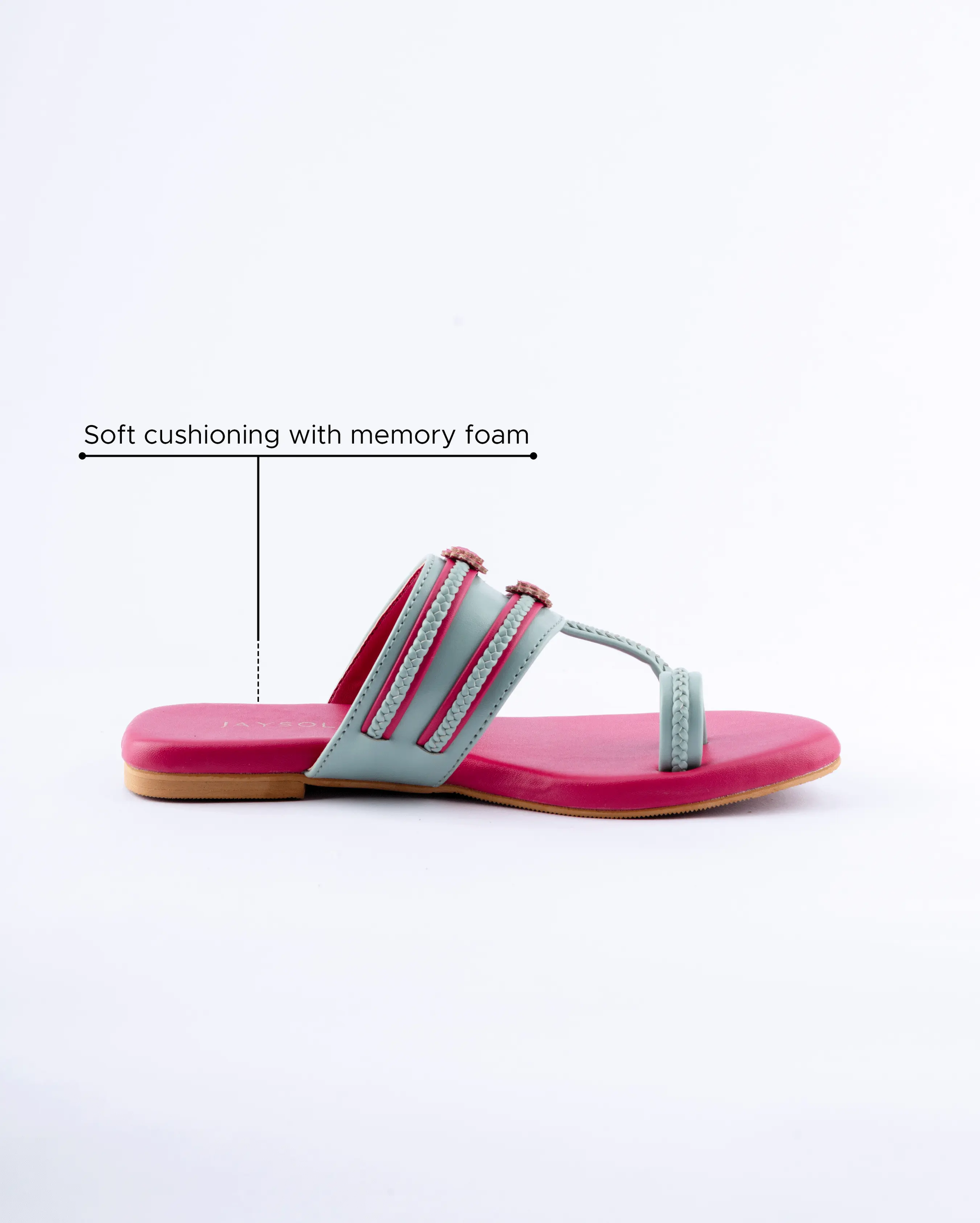 Mountbatten pink Kolha Flats My Store