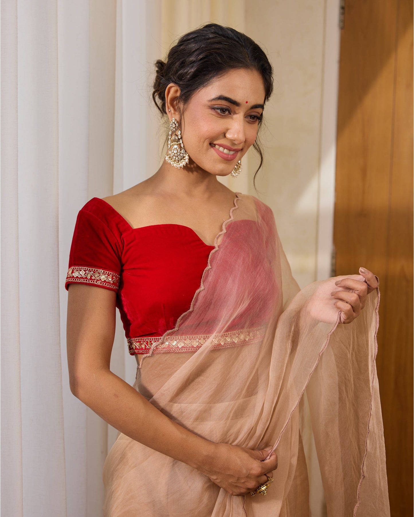 Rose Red Velvet Blouse My Store