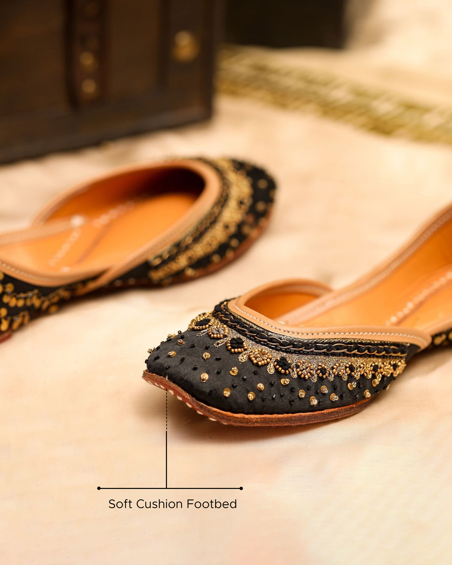 Black Golden Beats Handcrafted Jutti My Store