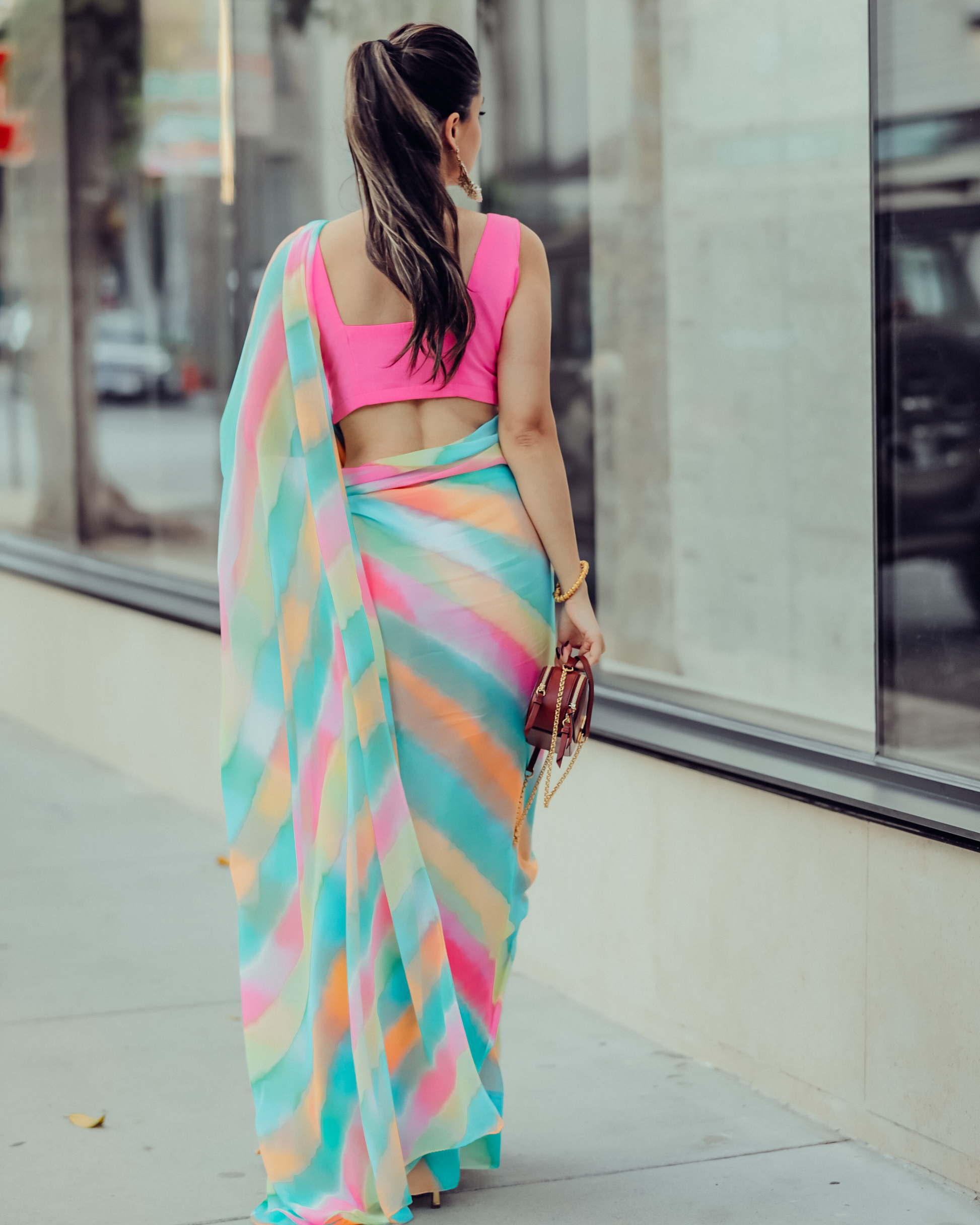 Jazzy Mix Leheriya Pure Chiffon Saree Quick Cart