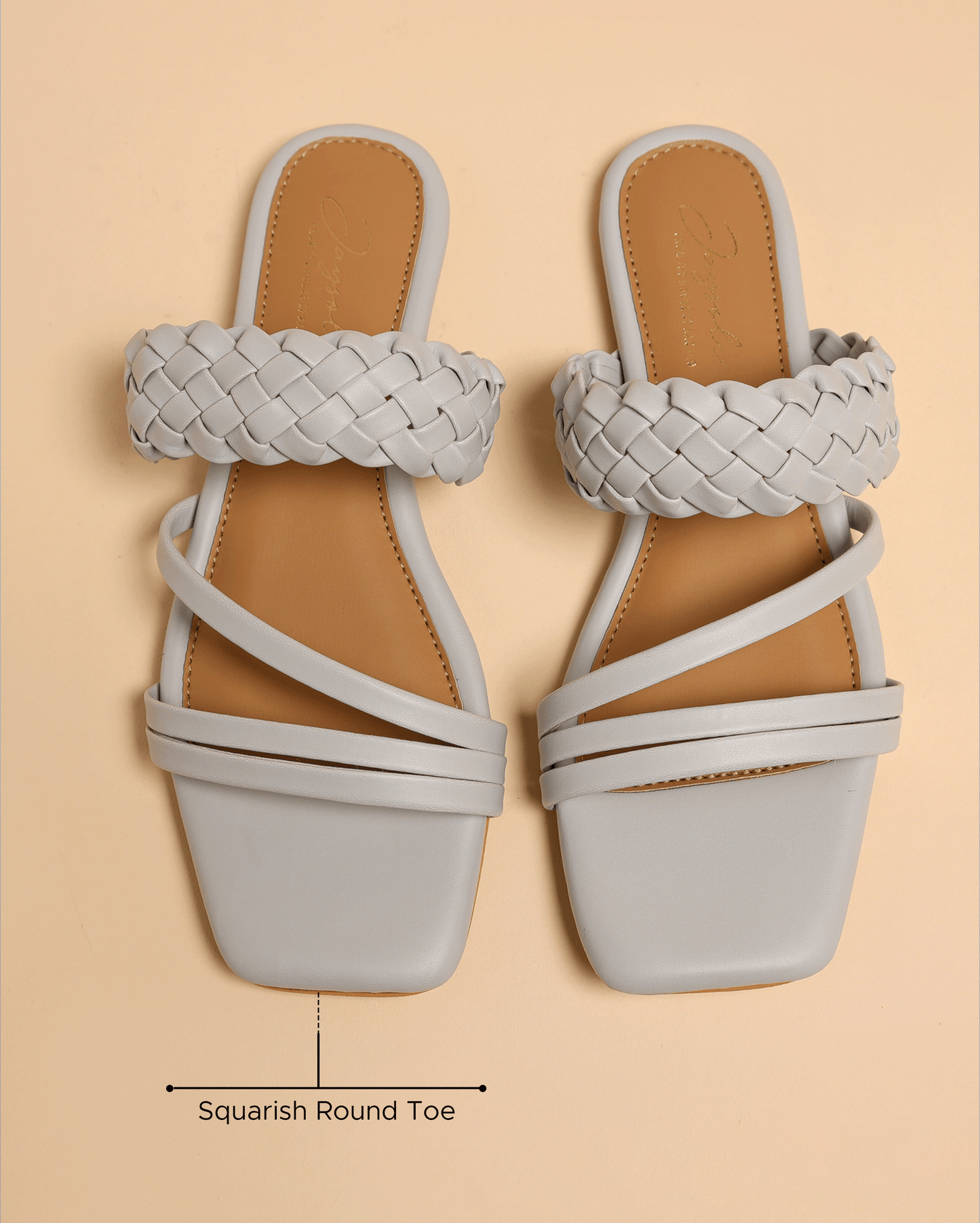 Sky Heart Open Toe Flats My Store