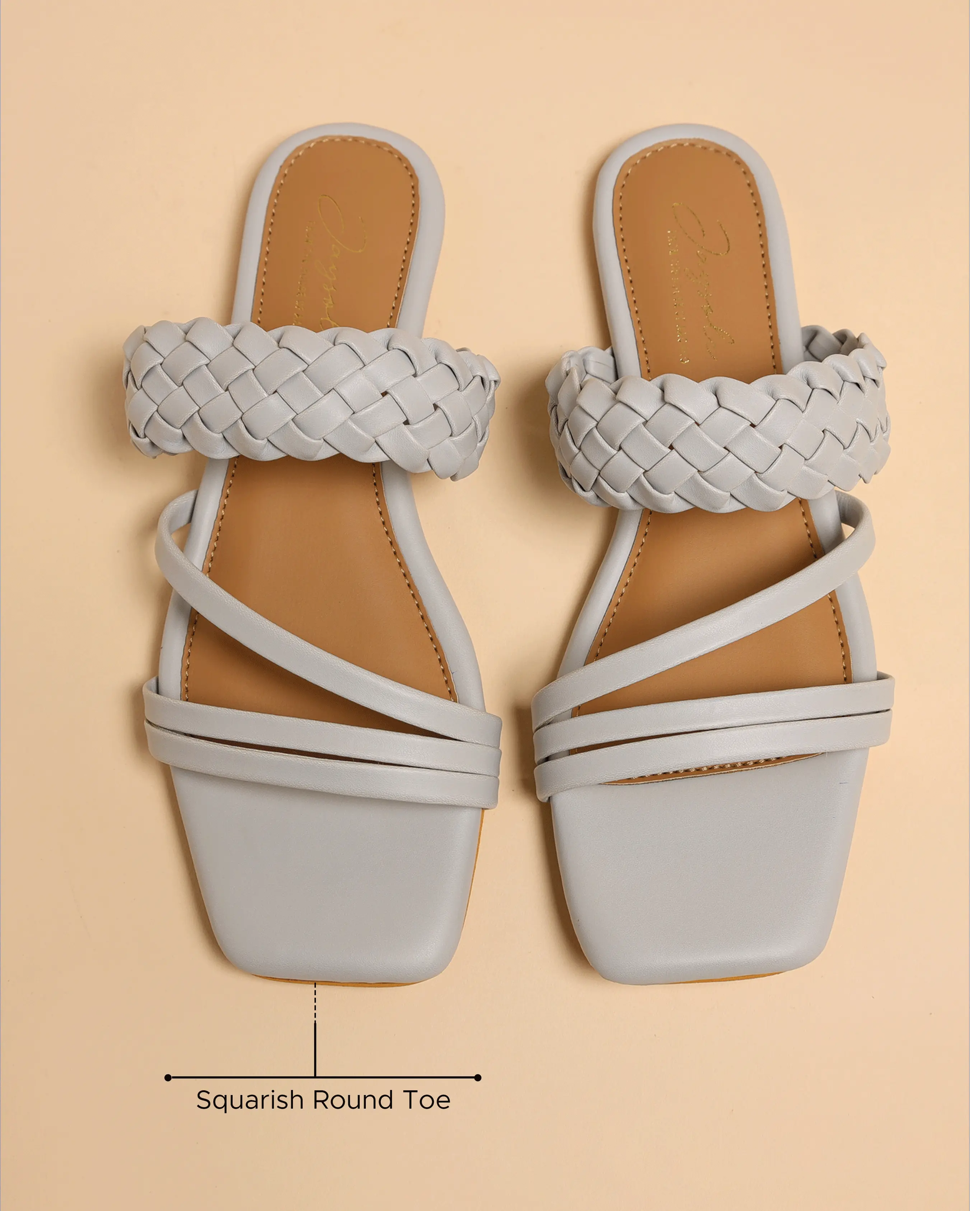 Sky Heart Open Toe Flats My Store