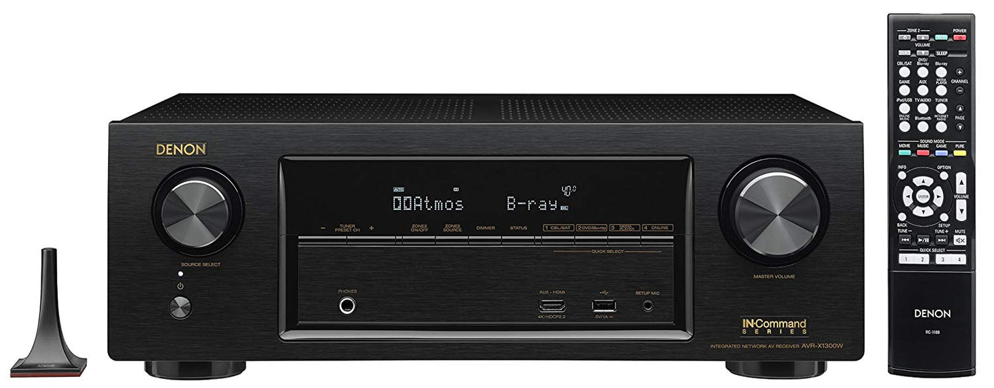 Denon AVR x550BT 5.2 Channel 130W Dolby Ture HD and DTS HD, 4K Ultra HD passthrough