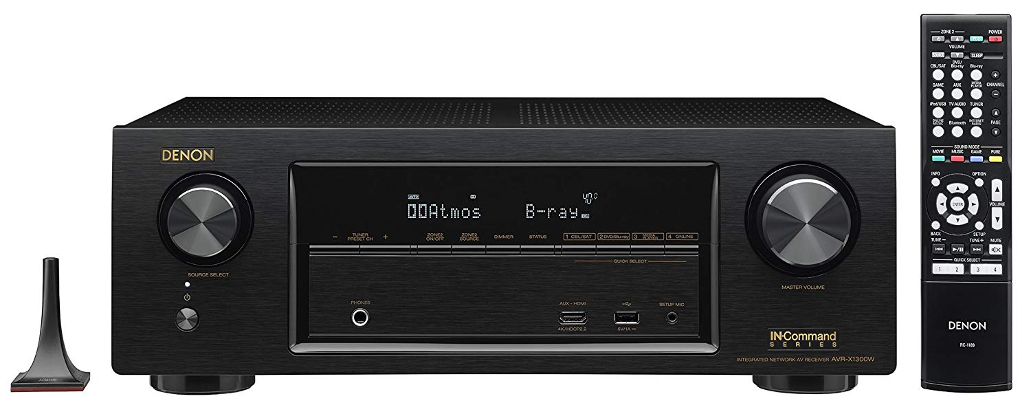 Denon AVR x550BT 5.2 Channel 130W Dolby Ture HD and DTS HD, 4K Ultra HD passthrough