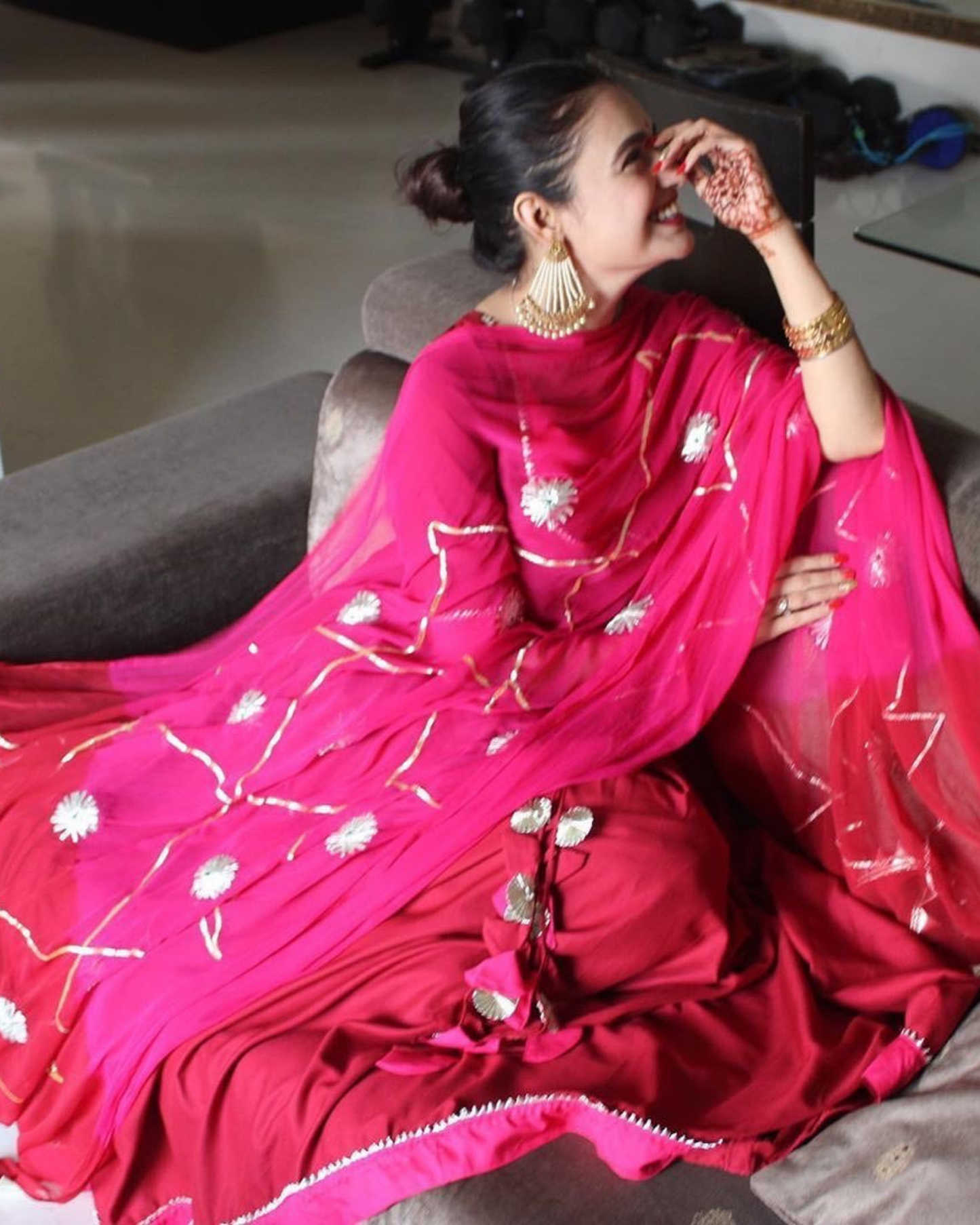 Maroon Pink Gotapatti Suit Set Quick Cart