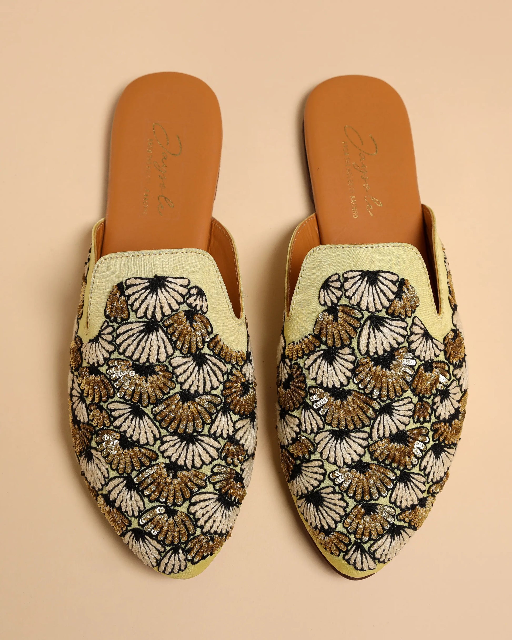 Antique Gold Handcrafted Mules My Store