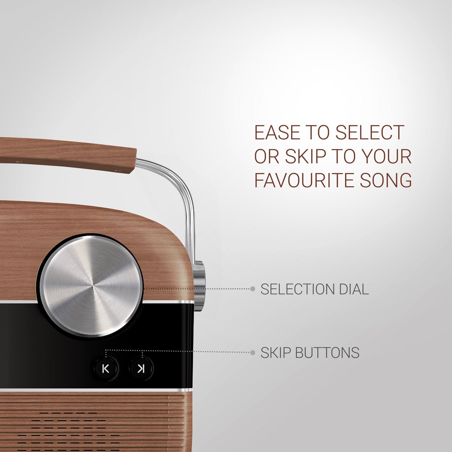 Saregama Carvaan Portable Wireless Speaker with USB FM Bluetooth & 5000 Pre Installed Songs - Oakwood Brown